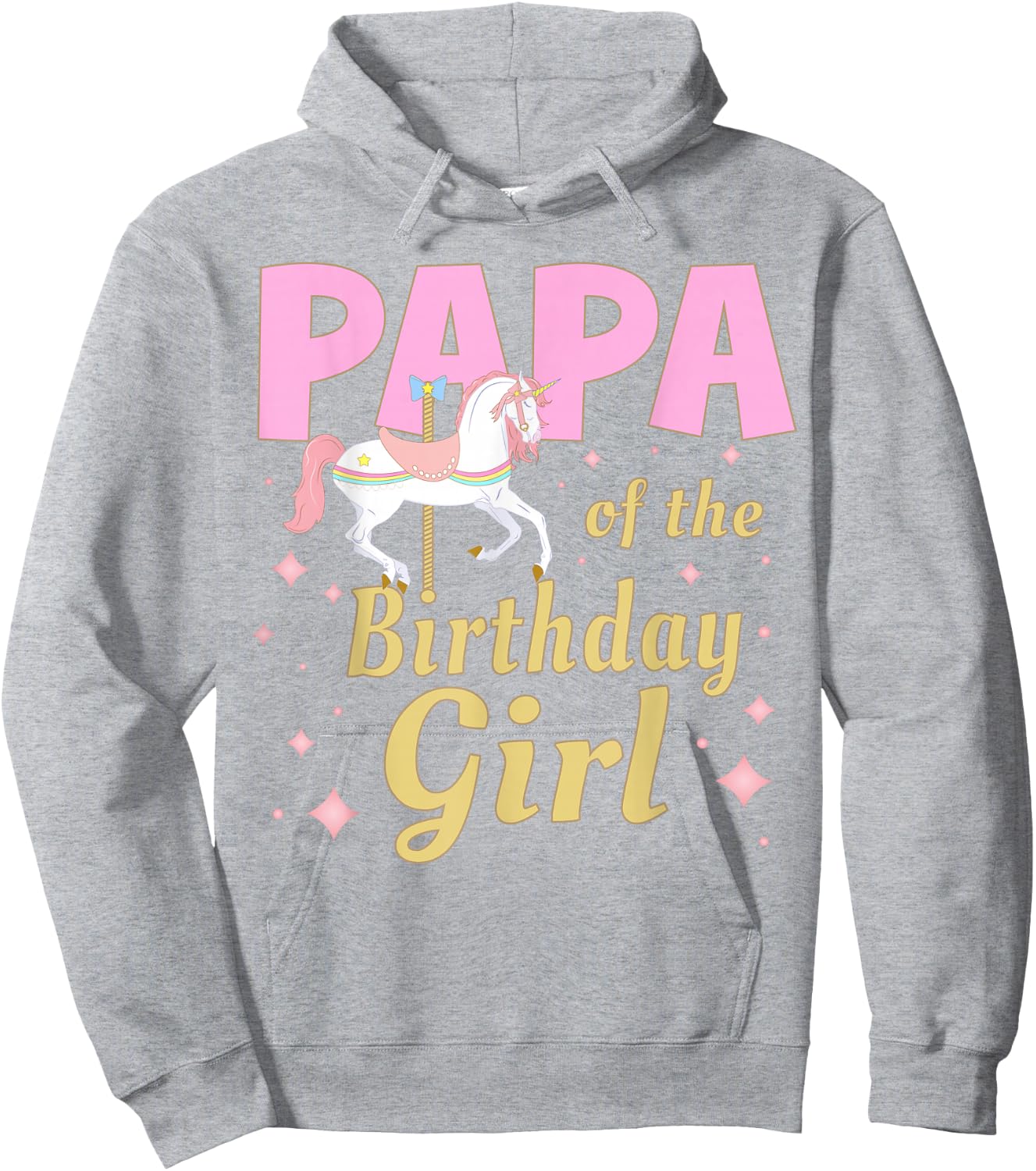 Papa Carousel Party 1st First Birthday Girl Family Matching Hoodie - Hoodie | Ash
