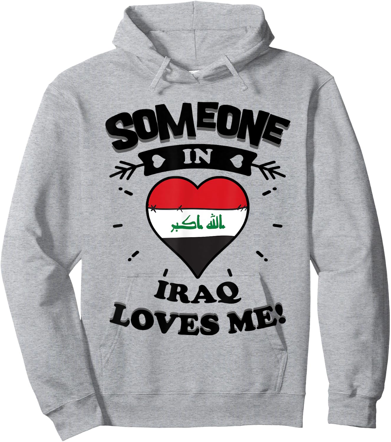 Someone In Iraq Loves Me Iraqi Flag Heart Hoodie - Hoodie | Ash