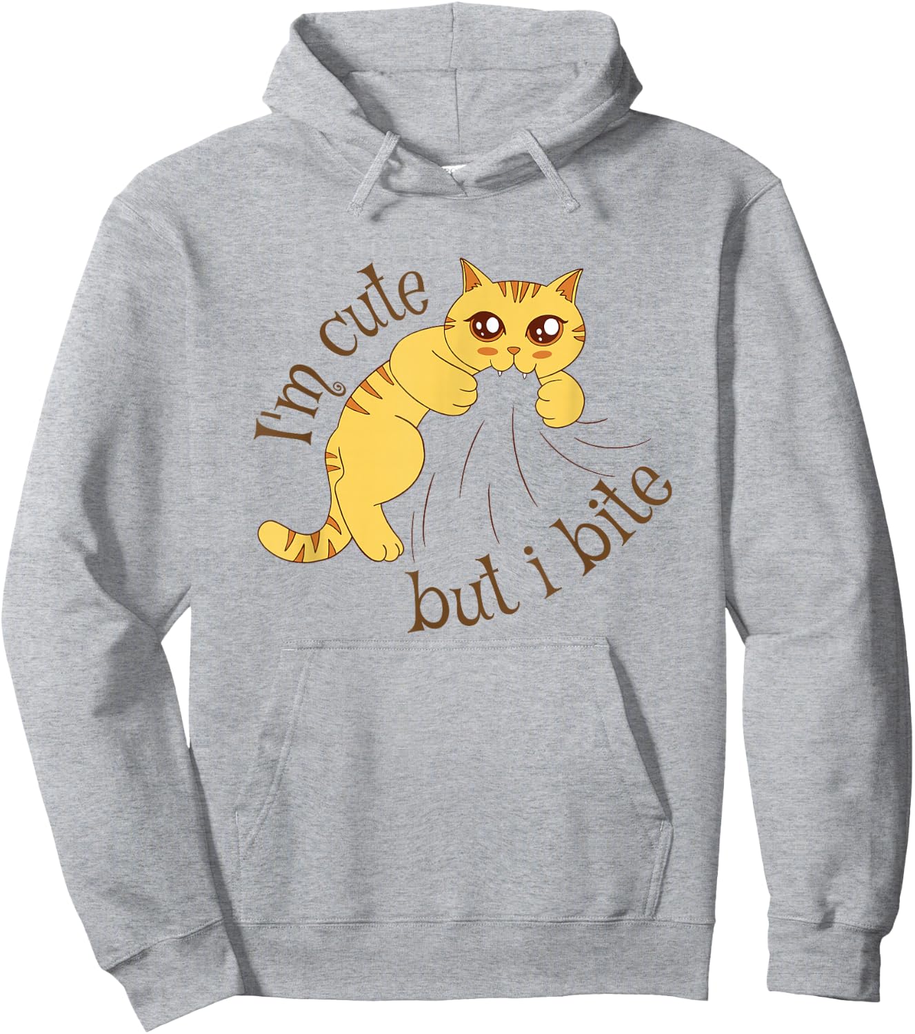 I'm Cute But I Bite Funny Cat Hoodie - Hoodie | Ash