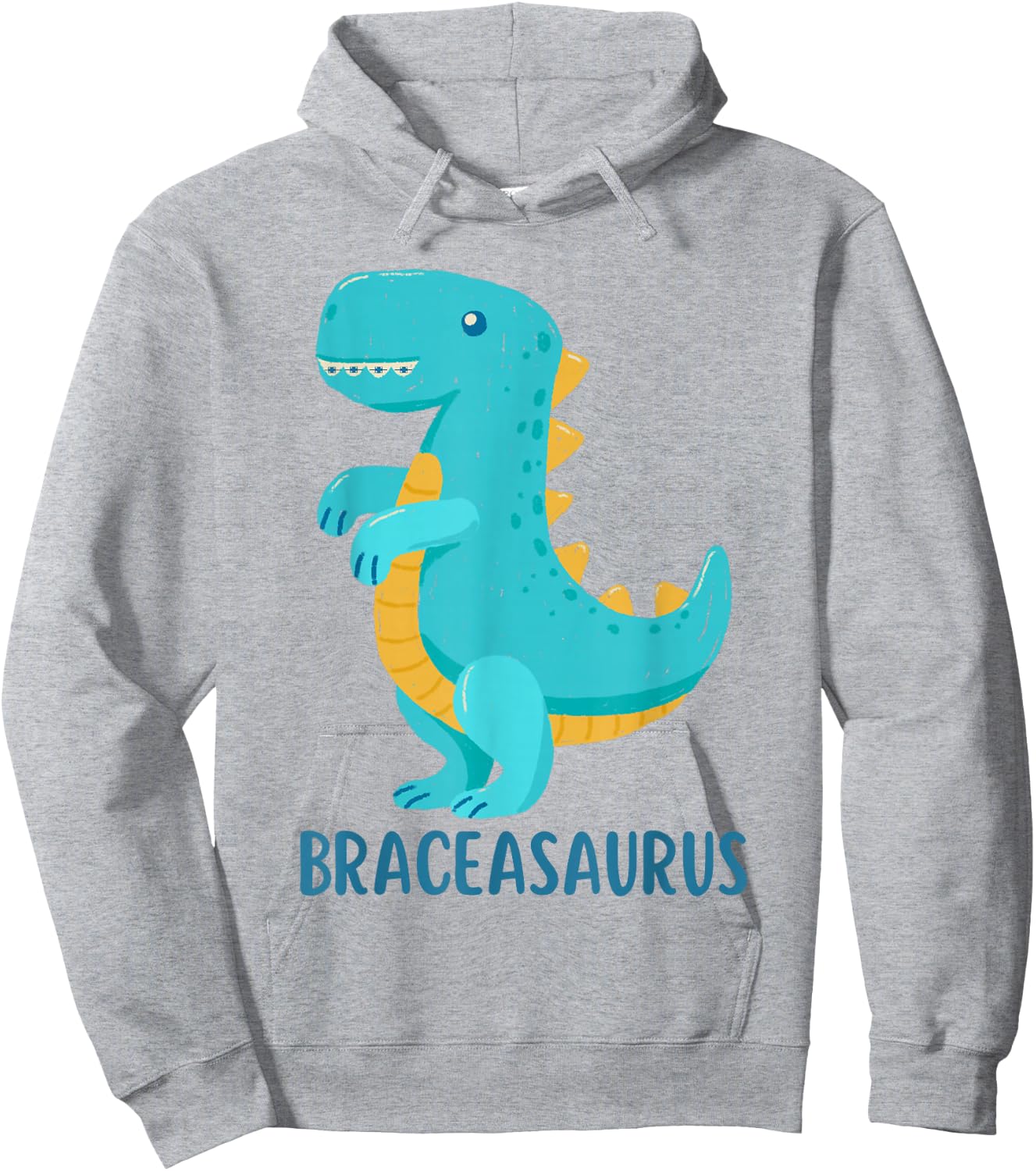 Dinosaur Braces shirt BRACEASAURUS Orthodontist Hoodie - Hoodie | Ash