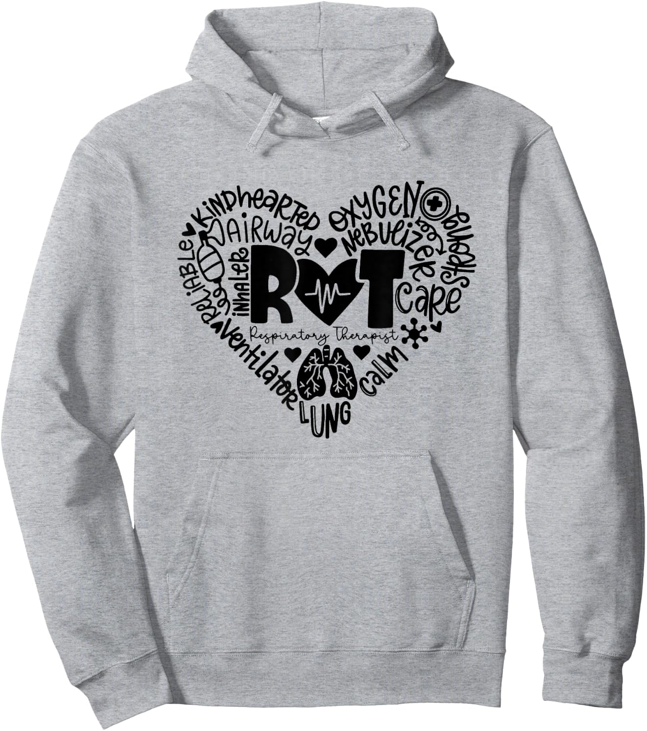 Respiratory Therapist RT Heart / Lung Team Pulmonology Hoodie - Hoodie | Ash
