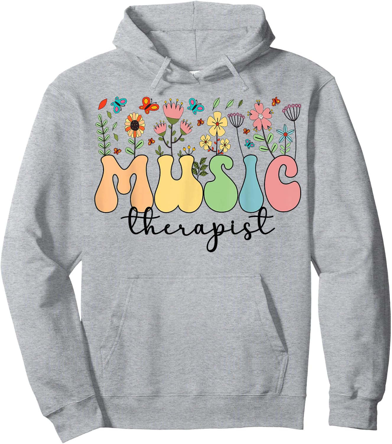 Music Therapist Flowers Music Therapy Hoodie - Hoodie | Ash