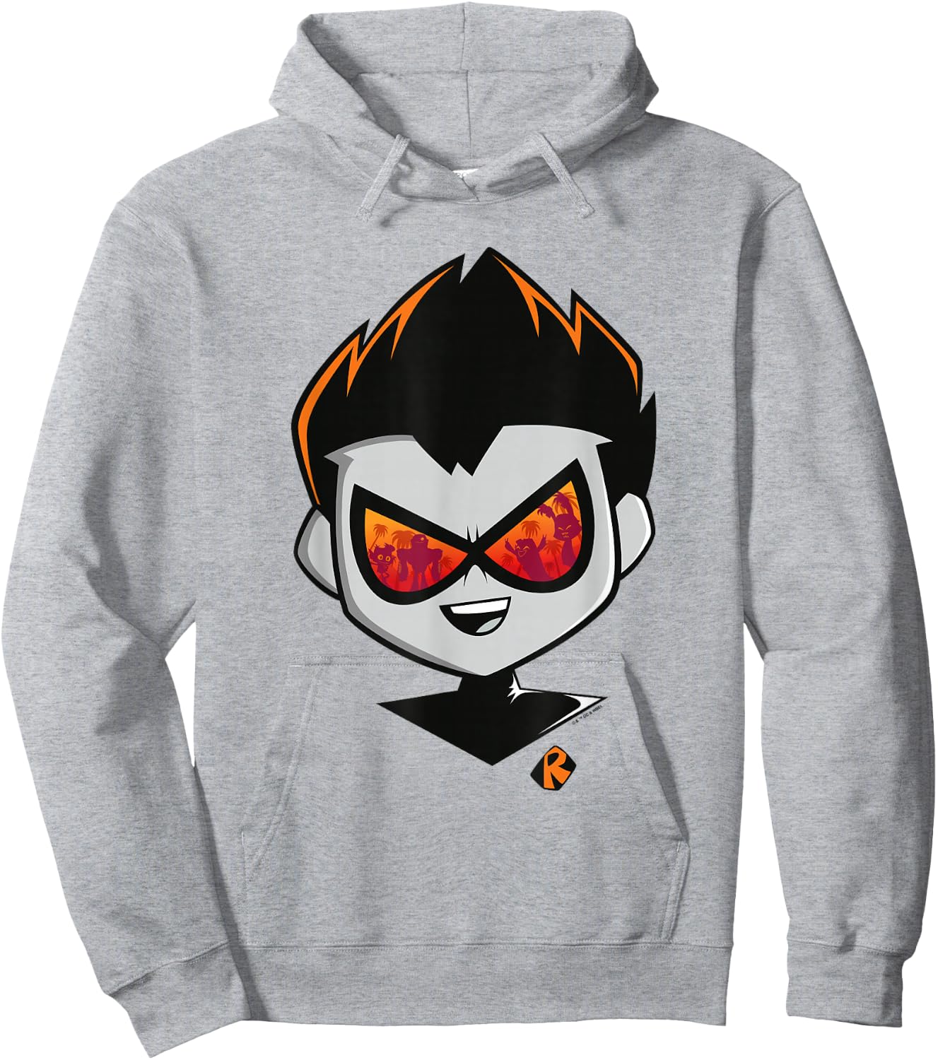 Teen Titans Go! To The Movies Retro Robin Hollywood Big Face Hoodie - Hoodie | Ash