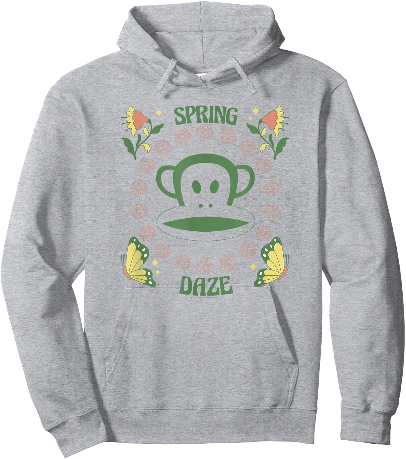 Paul Frank Spring Daze Distressed Butterfly Julius Portrait Hoodie - Hoodie | Ash