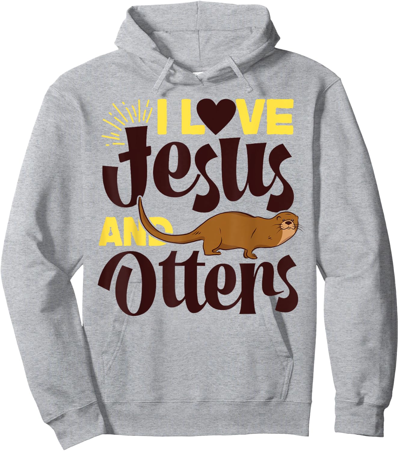 Otter Jesus Faith Christian I Love Jesus And Otters Hoodie - Hoodie | Ash