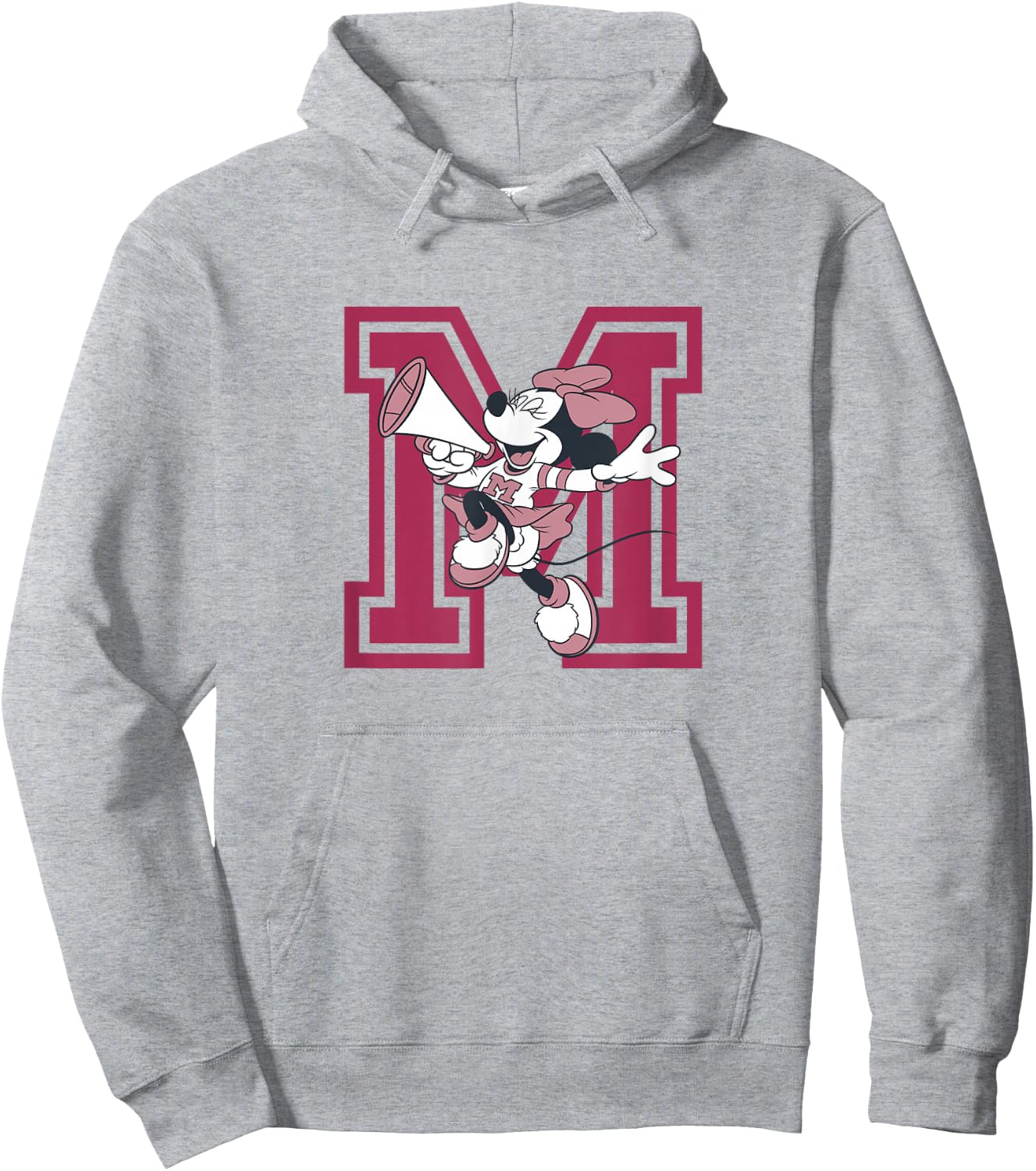 Disney Minnie Mouse Cute Cheerleader Vintage Pink Collegiate Hoodie - Hoodie | Ash