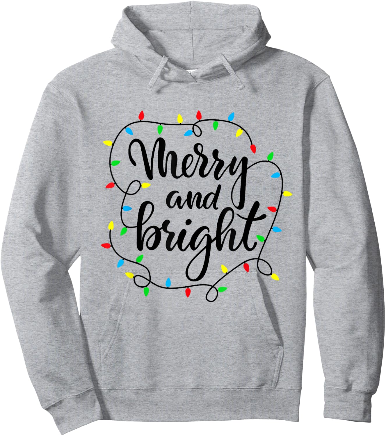Merry and bright christmas family pajamas matching men women Hoodie - Hoodie | Ash
