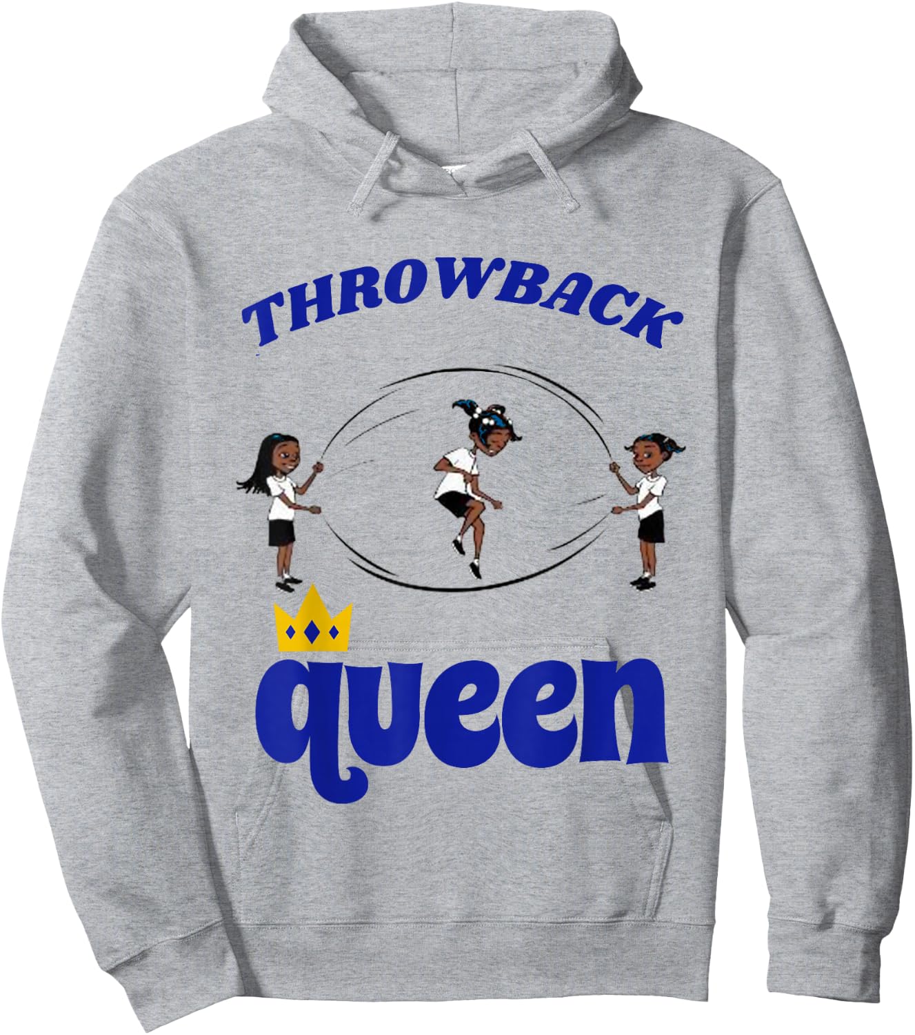 Throwback Queen Double Dutch Hoodie - Hoodie | Ash