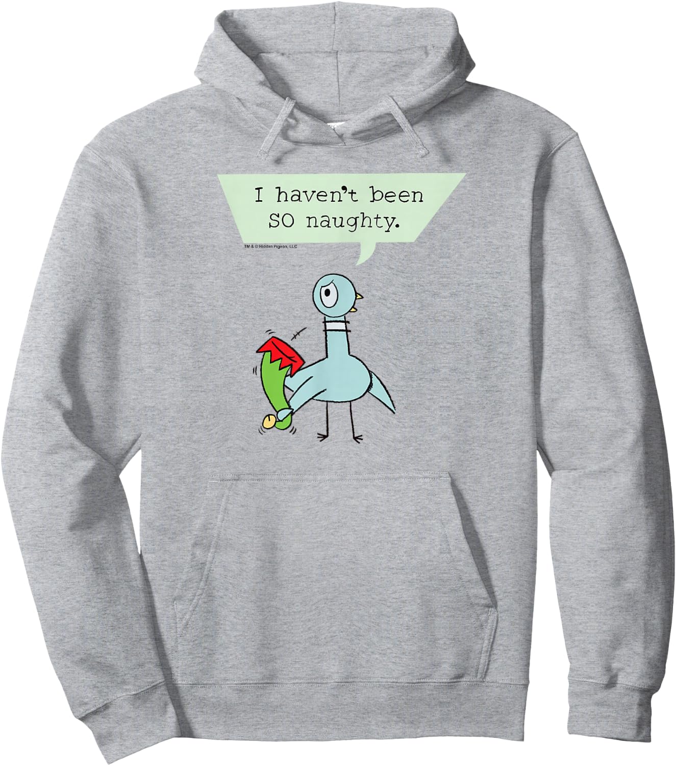 The Pigeon Naughty Christmas Pigeon Hoodie - Hoodie | Ash