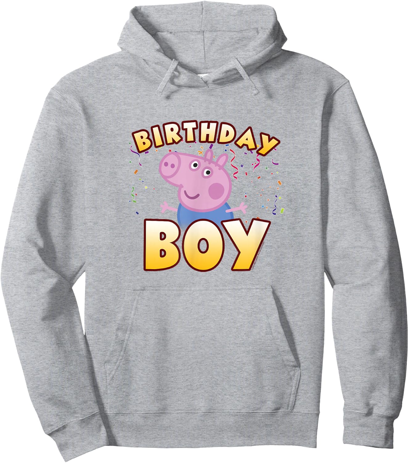 Peppa Pig George Birthday Boy Holiday Confetti Logo Hoodie - Hoodie | Ash