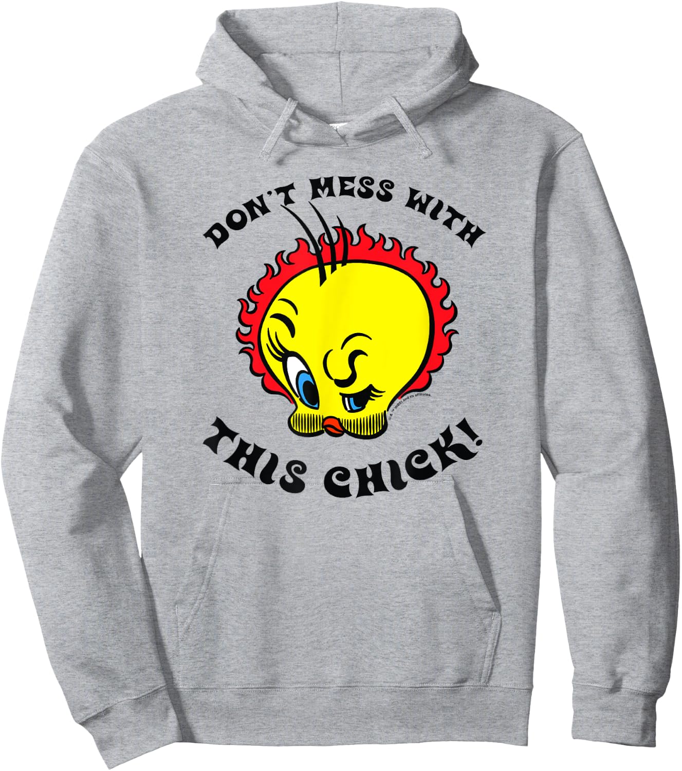 WB100 Looney Tunes Tweety Bird Don't Mess With This Chick! Hoodie - Hoodie | Ash