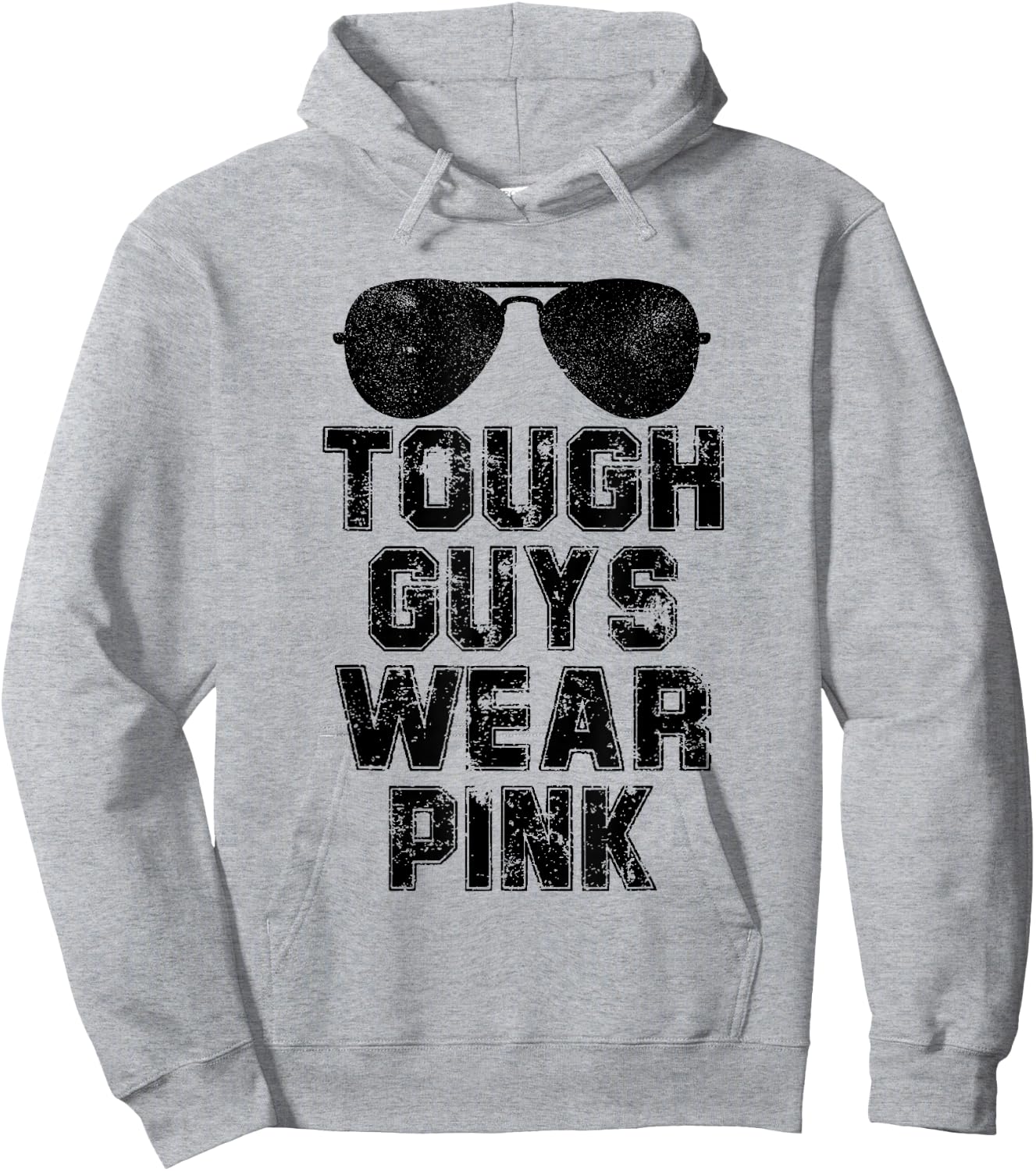 Tough Guys Wear Pink Men and Boys Support Cancer Survivors Hoodie - Hoodie | Ash