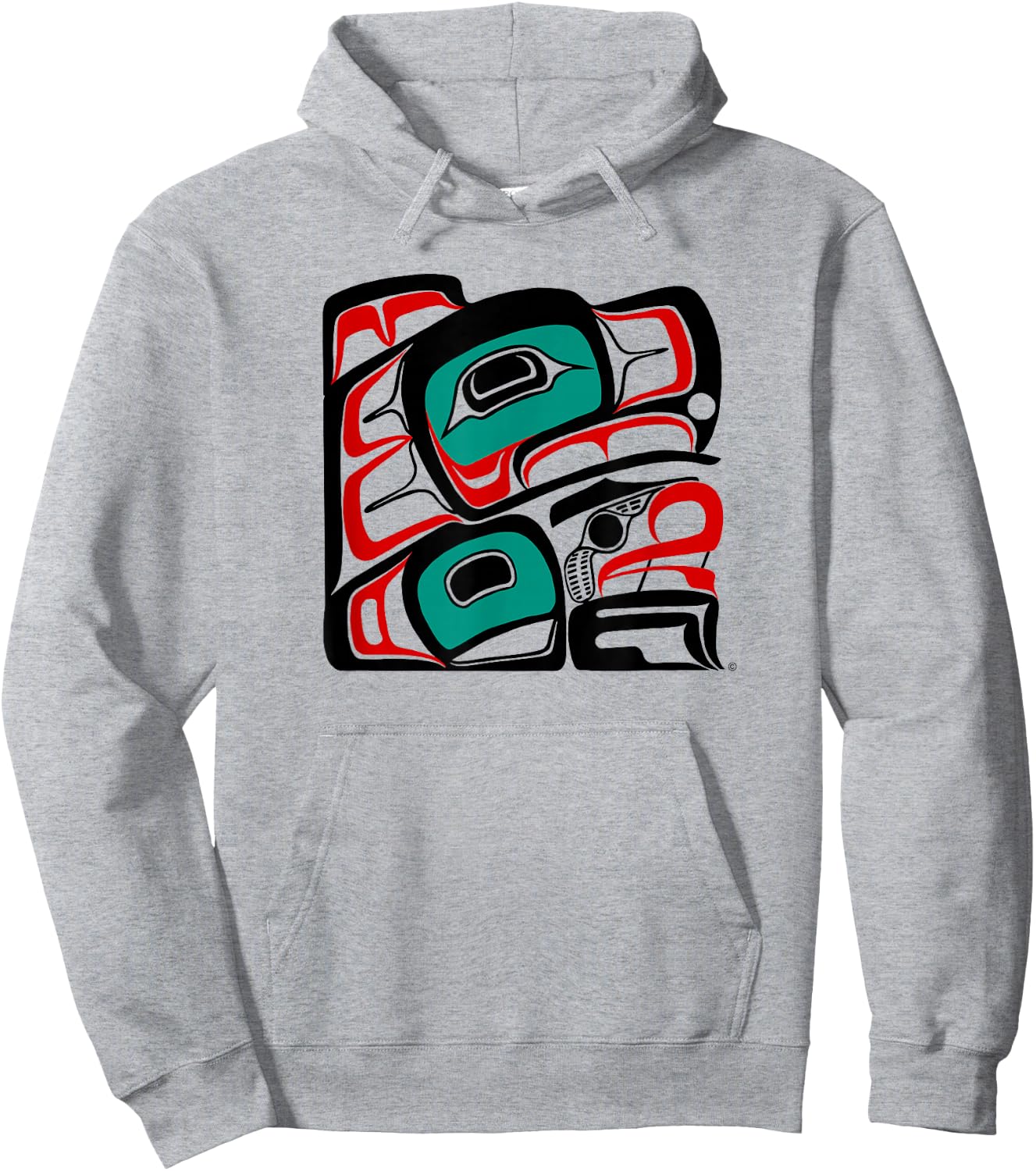 Eagle of NW Coast Native American Canadian Indian Style Hoodie - Hoodie | Ash