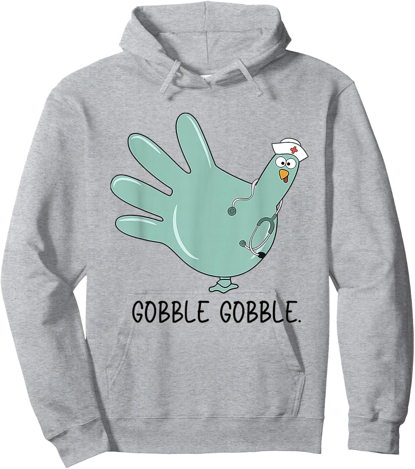 Turkey Glove Thanksgiving Gobble Nurse Thanksgiving Fall Hoodie - Hoodie | Ash