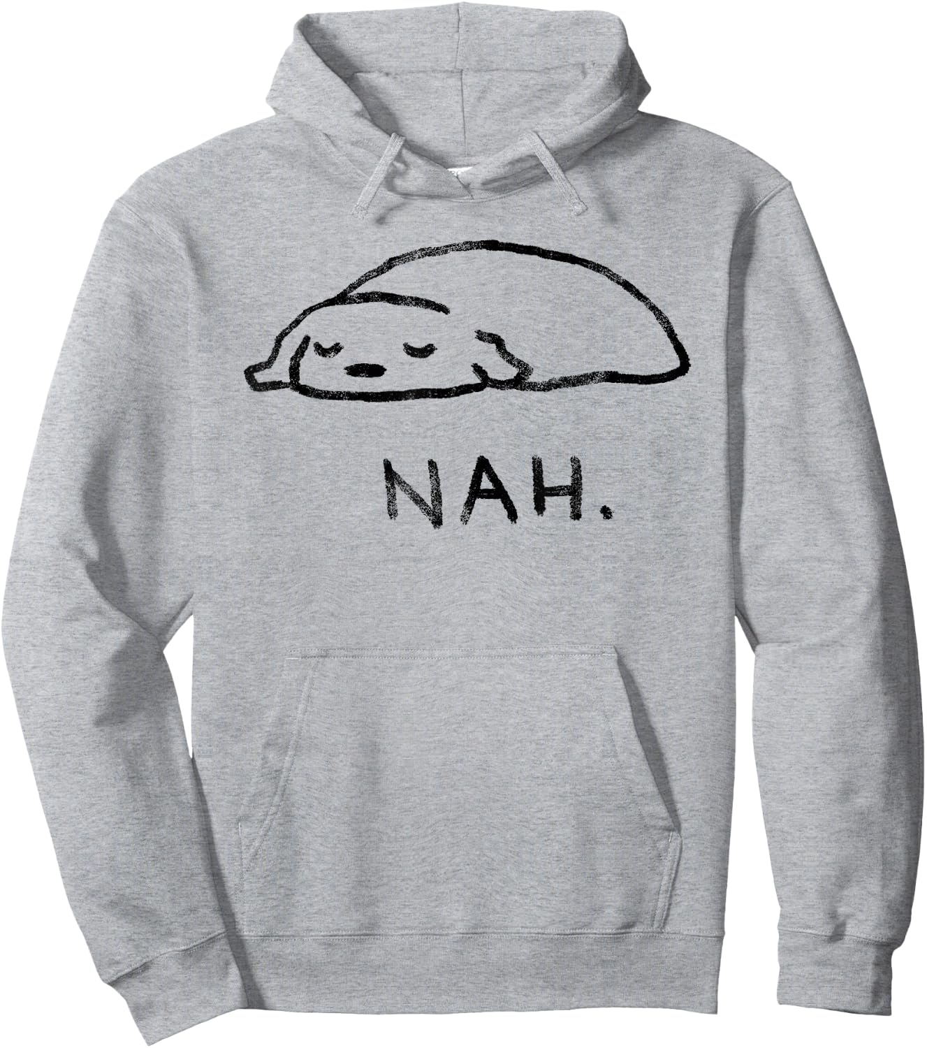 Nah - Cute Lazy Dog Sleeping Funny Puppy Hoodie - Hoodie | Ash
