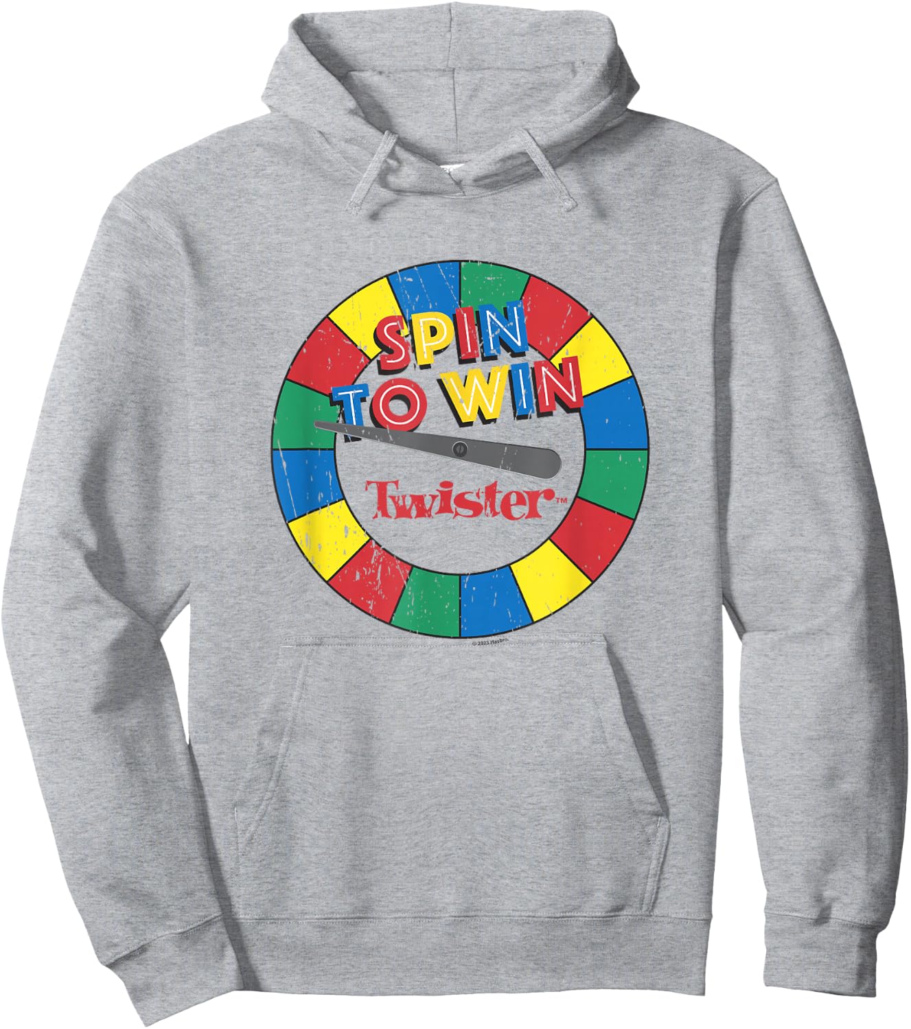 Twister Vintage Retro Distressed Spin To Win Game Logo Hoodie - Hoodie | Ash
