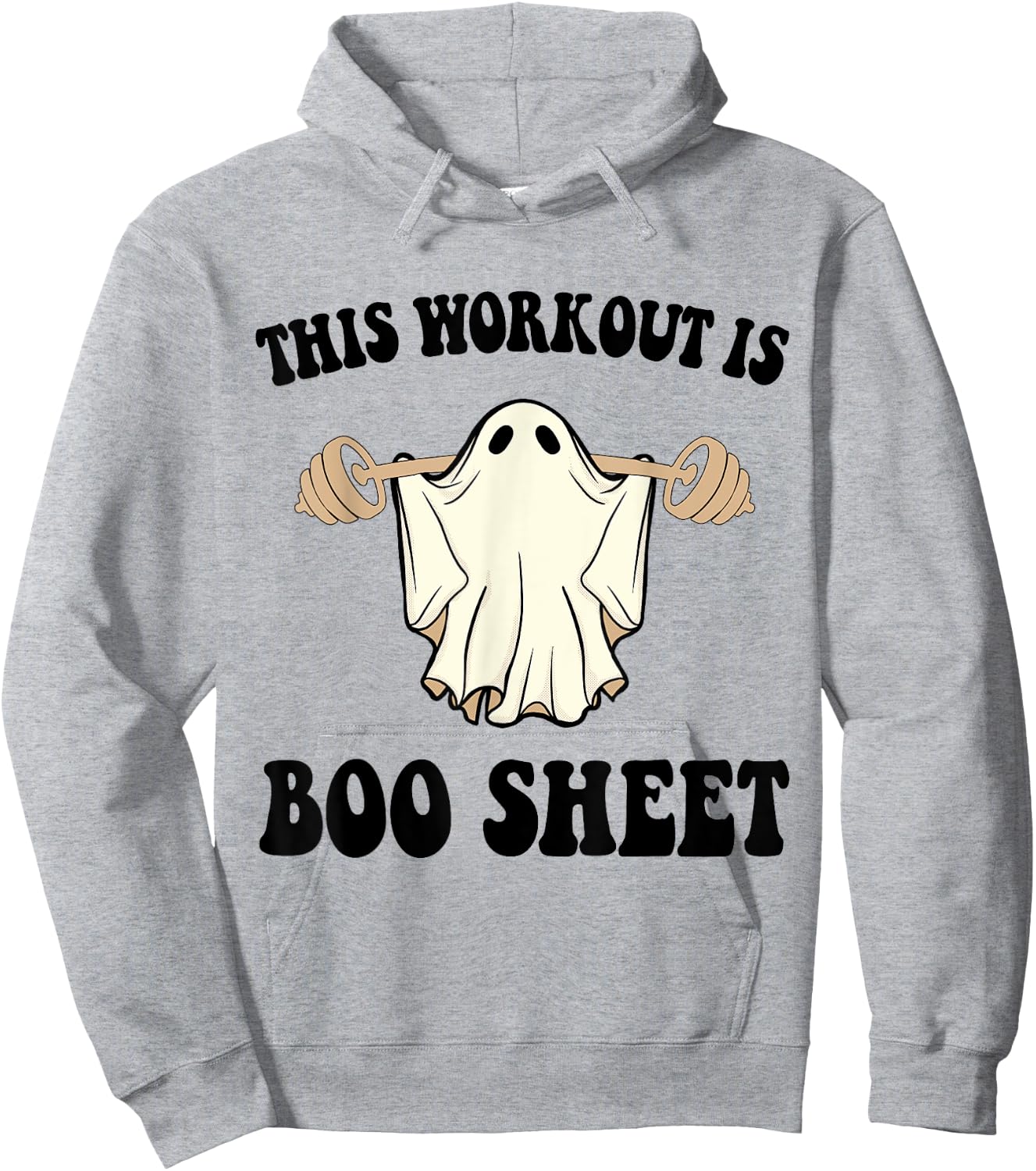 This Workout Is Boo Sheet Funny Halloween Gym Ghost Fitness Hoodie - Hoodie | Ash