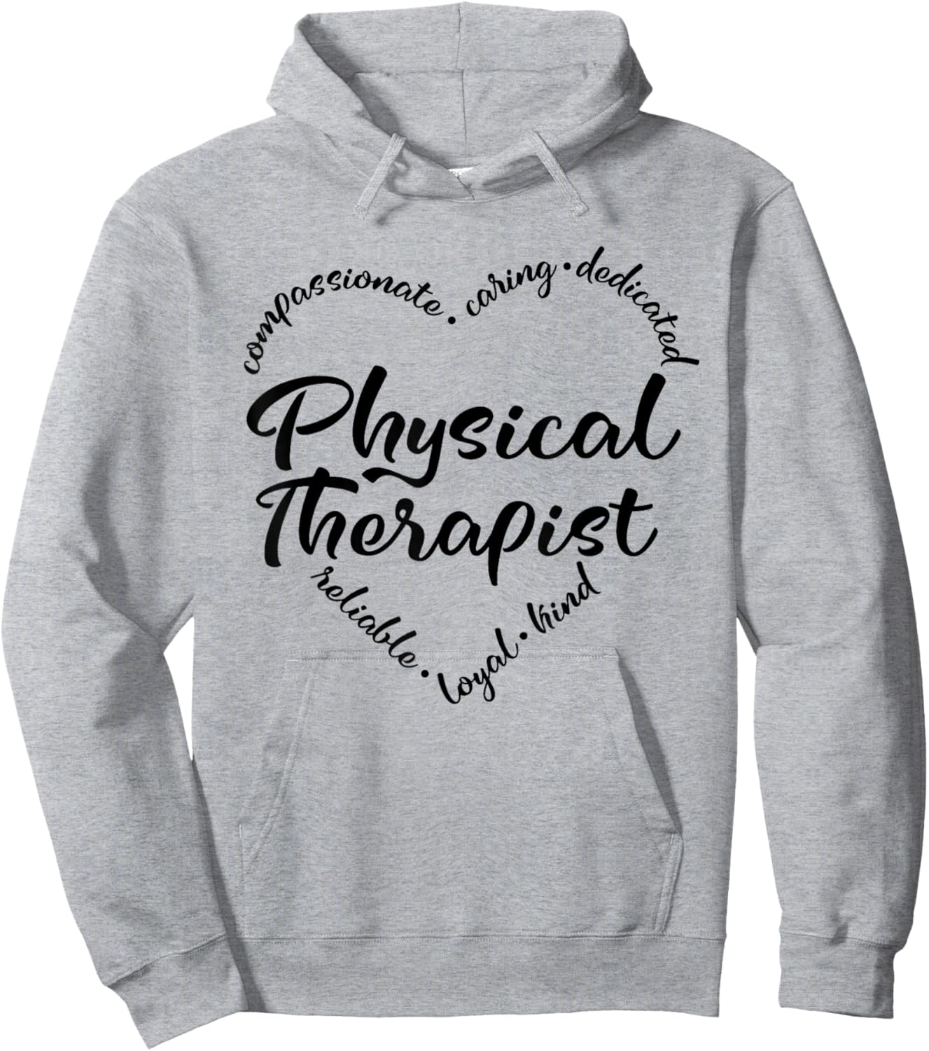 Physical Therapy Heart Word Funny Therapist PT Month Women Hoodie - Hoodie | Ash