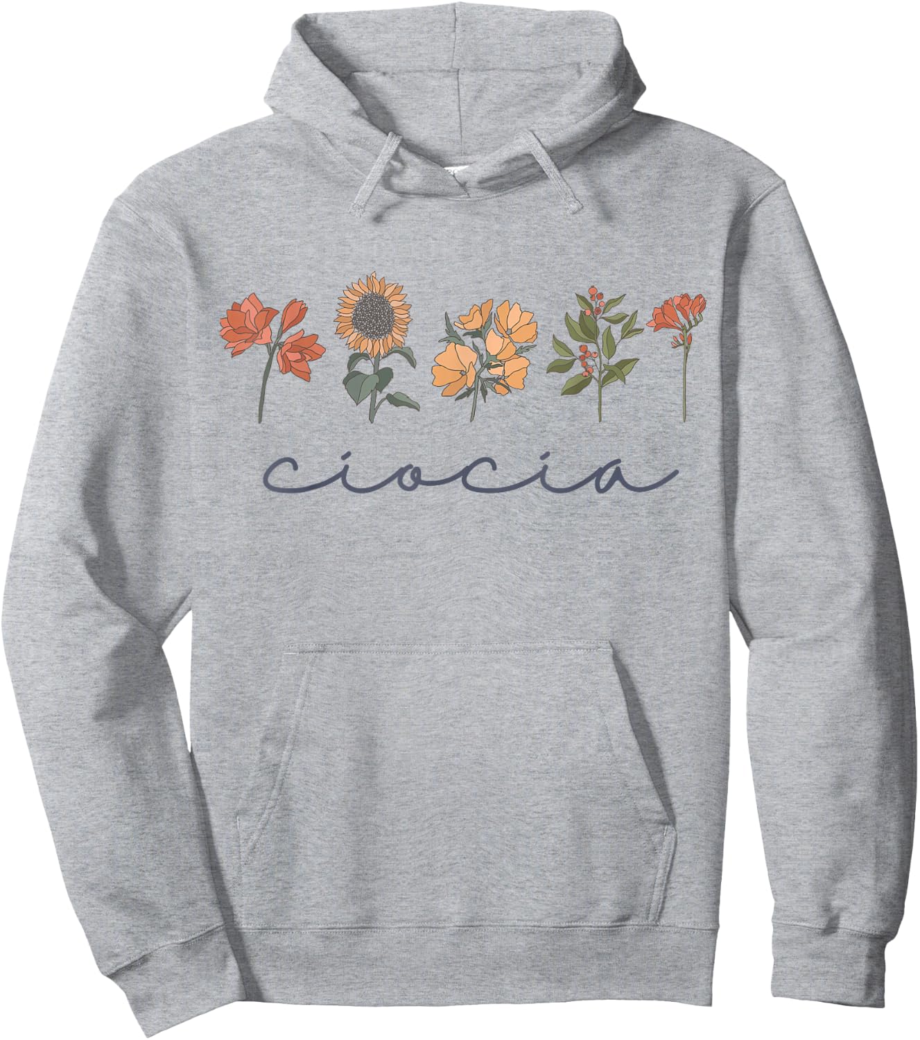 Ciocia Polish Aunt Cute Great Aunt Boho Wildflowers Poland Hoodie - Hoodie | Ash