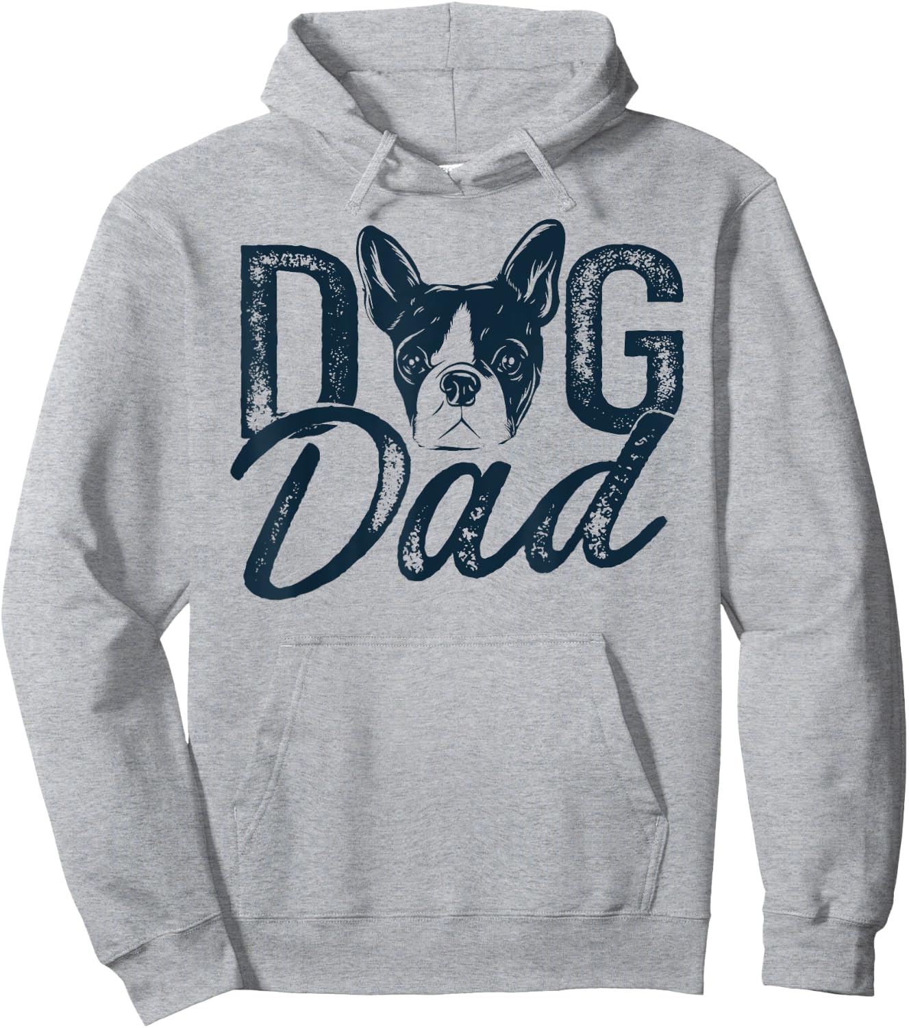 Boston Terrier Dog Dad Hoodie - Hoodie | Ash