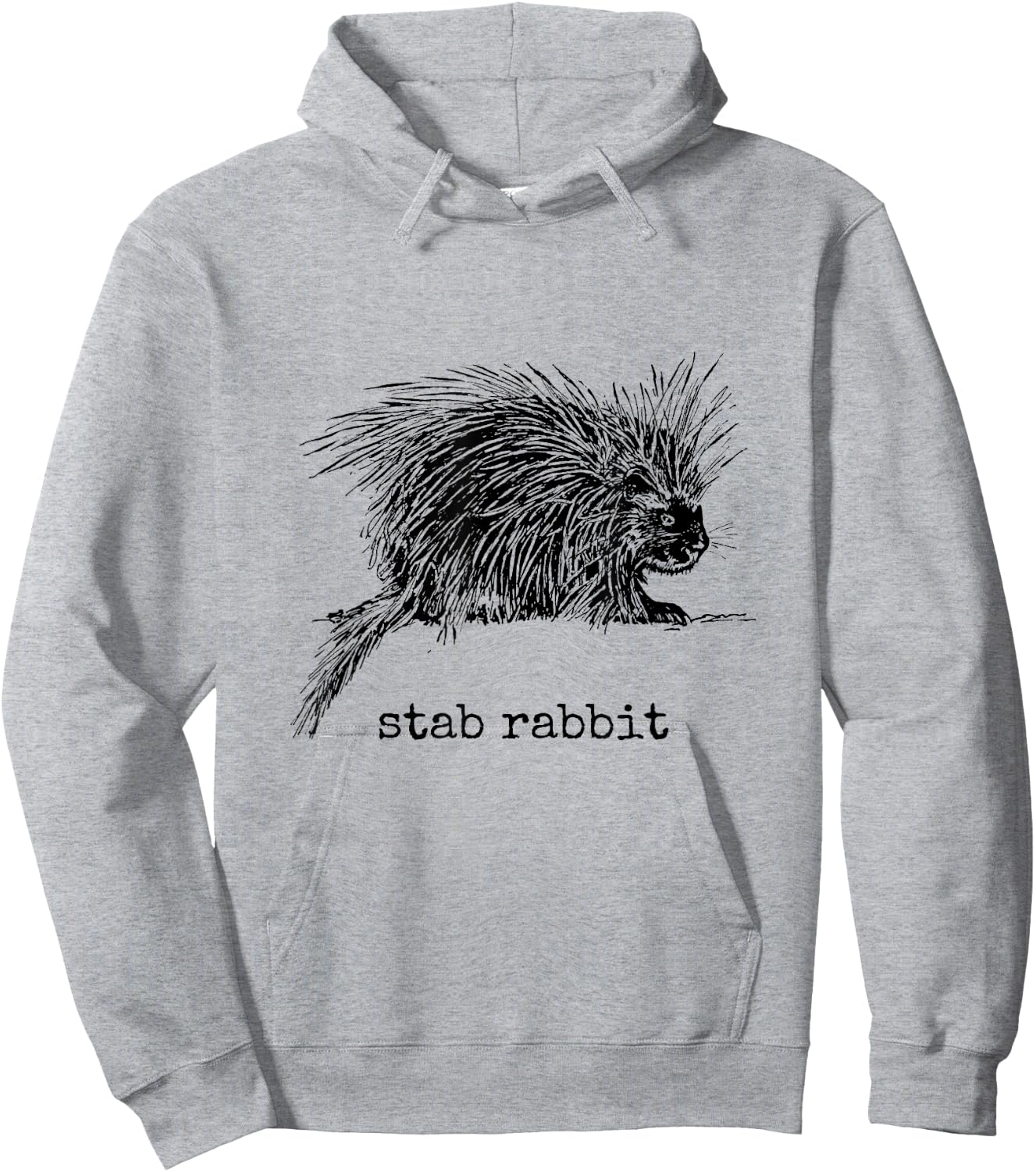 Stab Rabbit Funny Porcupine Wrong Animal Name Joke Hoodie - Hoodie | Ash