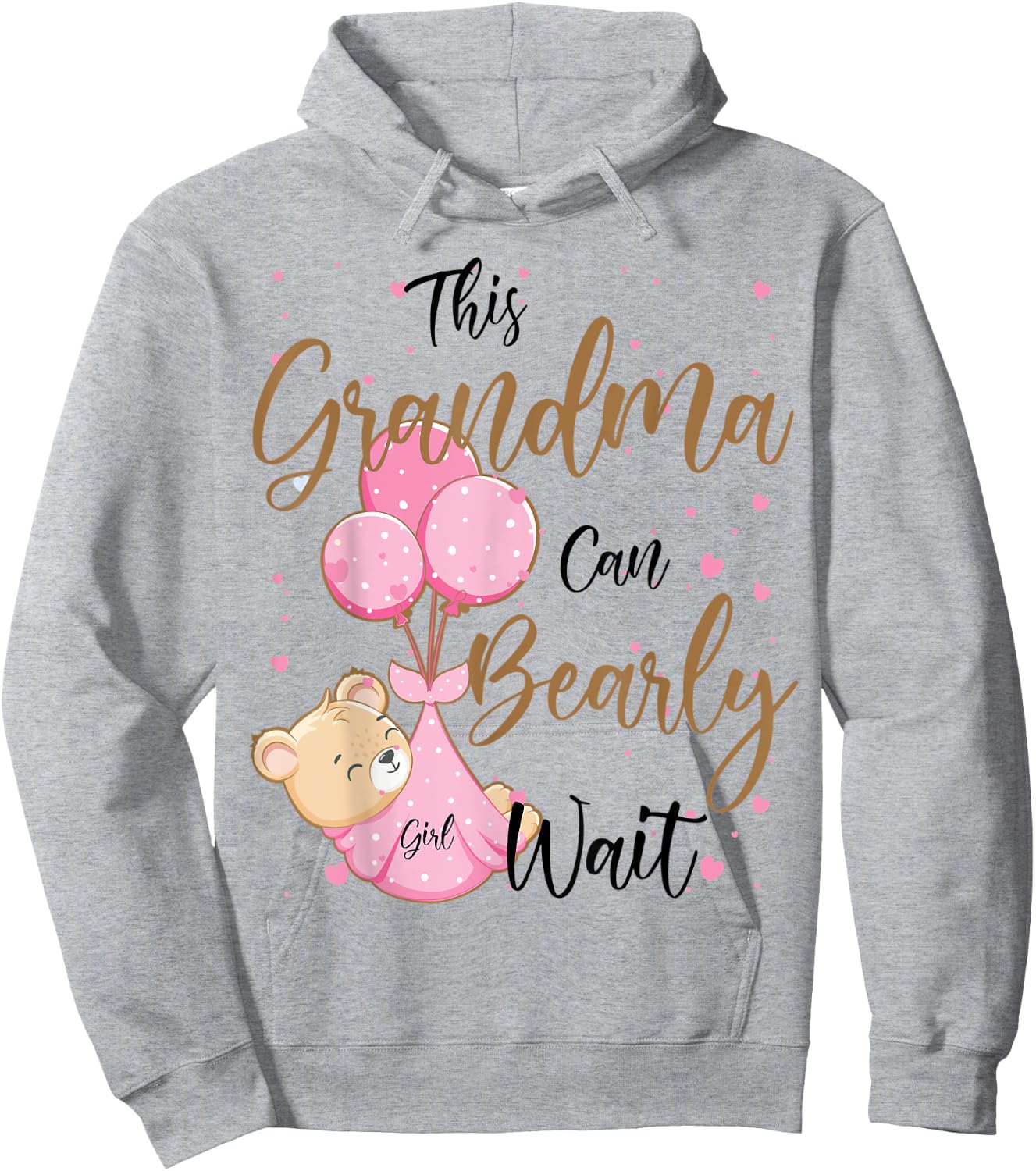 Baby Bear Baby Shower Spring Grandma Bearly Wait Baby Girl Hoodie - Hoodie | Ash