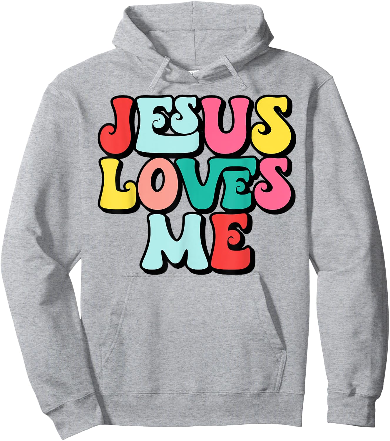 Jesus Loves Me Retro Vintage Groovy Style Men Hoodie - Hoodie | Ash