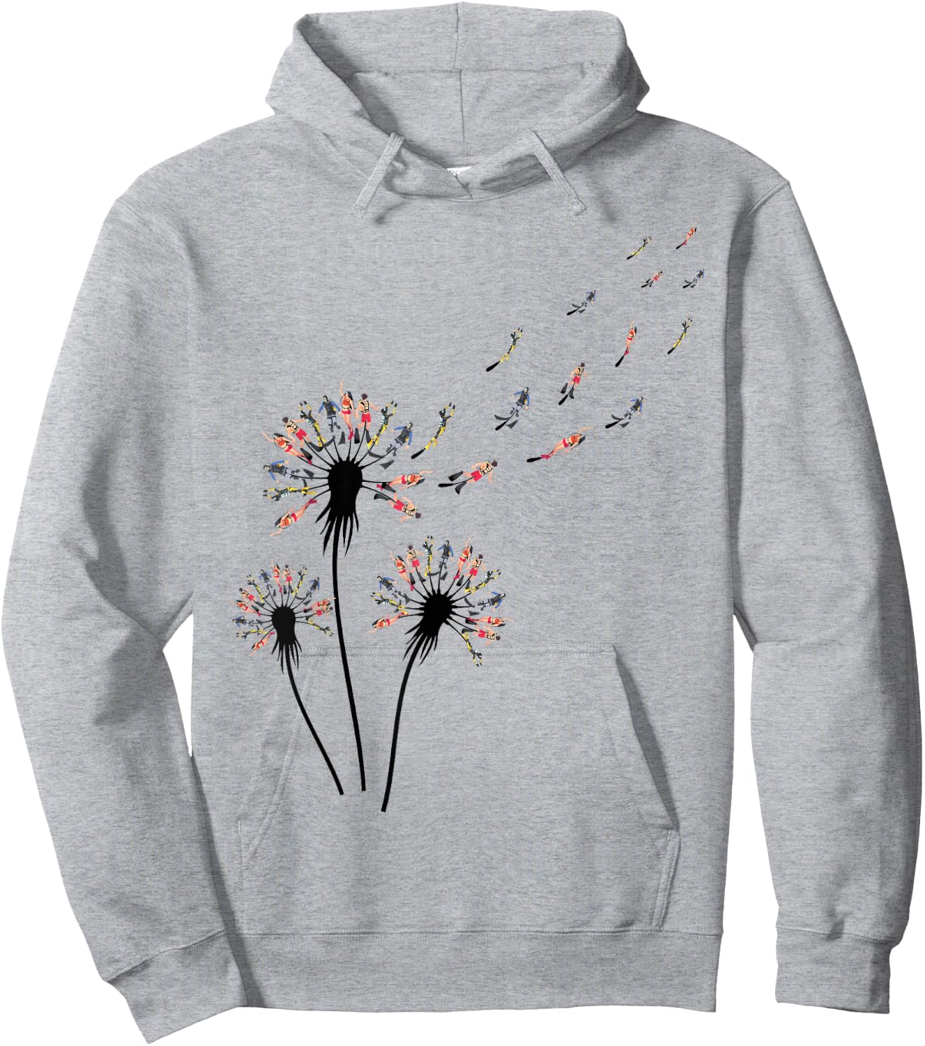 Dandelion Diving Shirt for Scuba Diver | Scuba Diving Hoodie - Hoodie | Ash