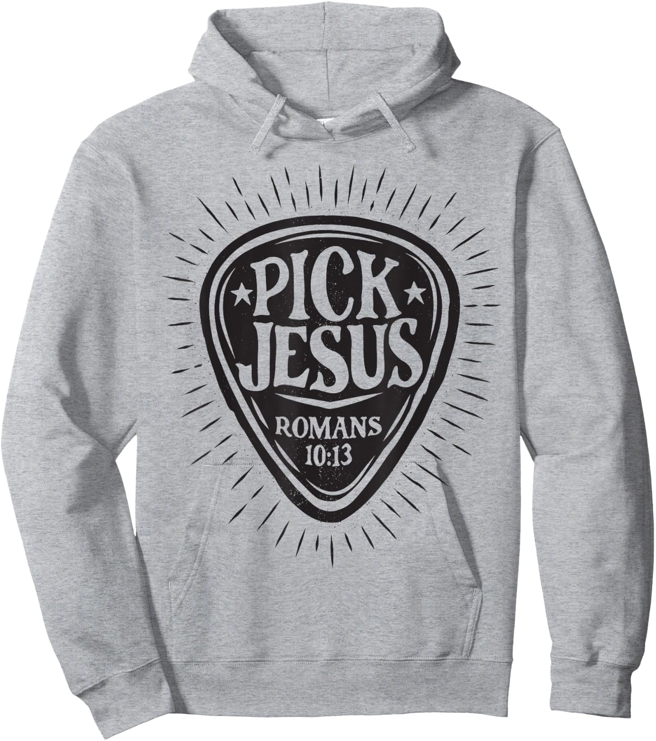 Guitar Pick Jesus Christian Music Guitarist Pastor Retro Hoodie - Hoodie | Ash