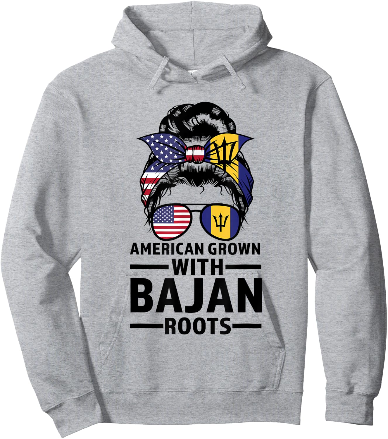 american grown with Bajan roots Bajan Hoodie - Hoodie | Ash