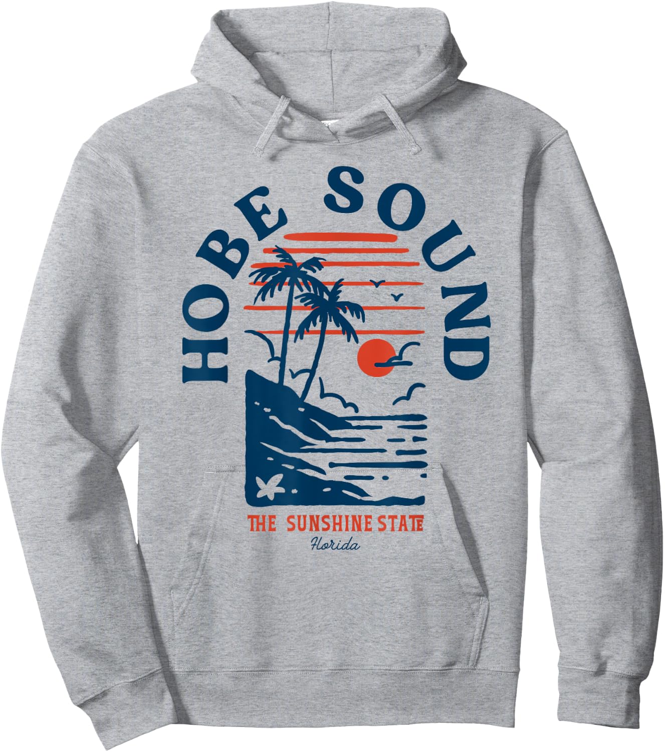Hobe Sound Florida Retro Surfer Vintage Beach Men Women Hoodie - Hoodie | Ash