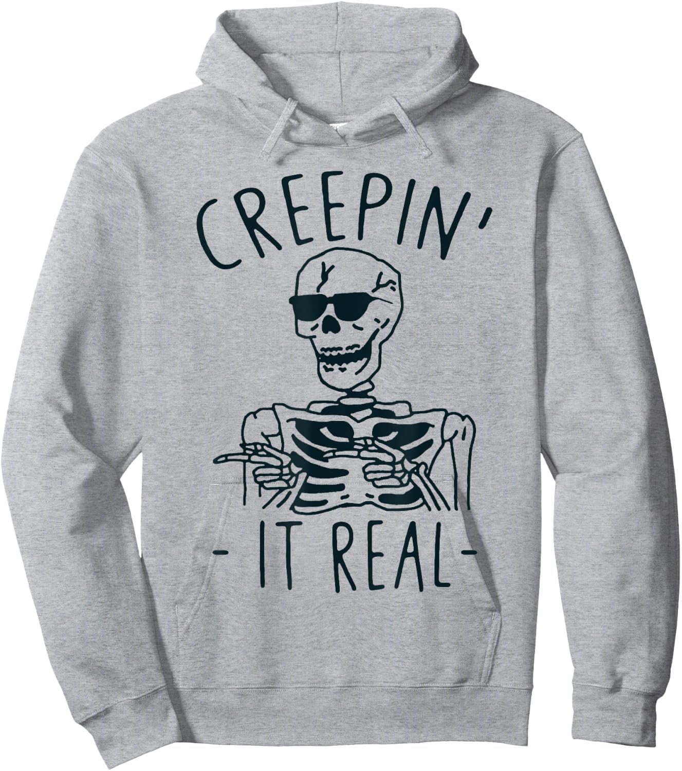 Creeping It Real Skeleton Sunglasses Funny Hoodie - Hoodie | Ash