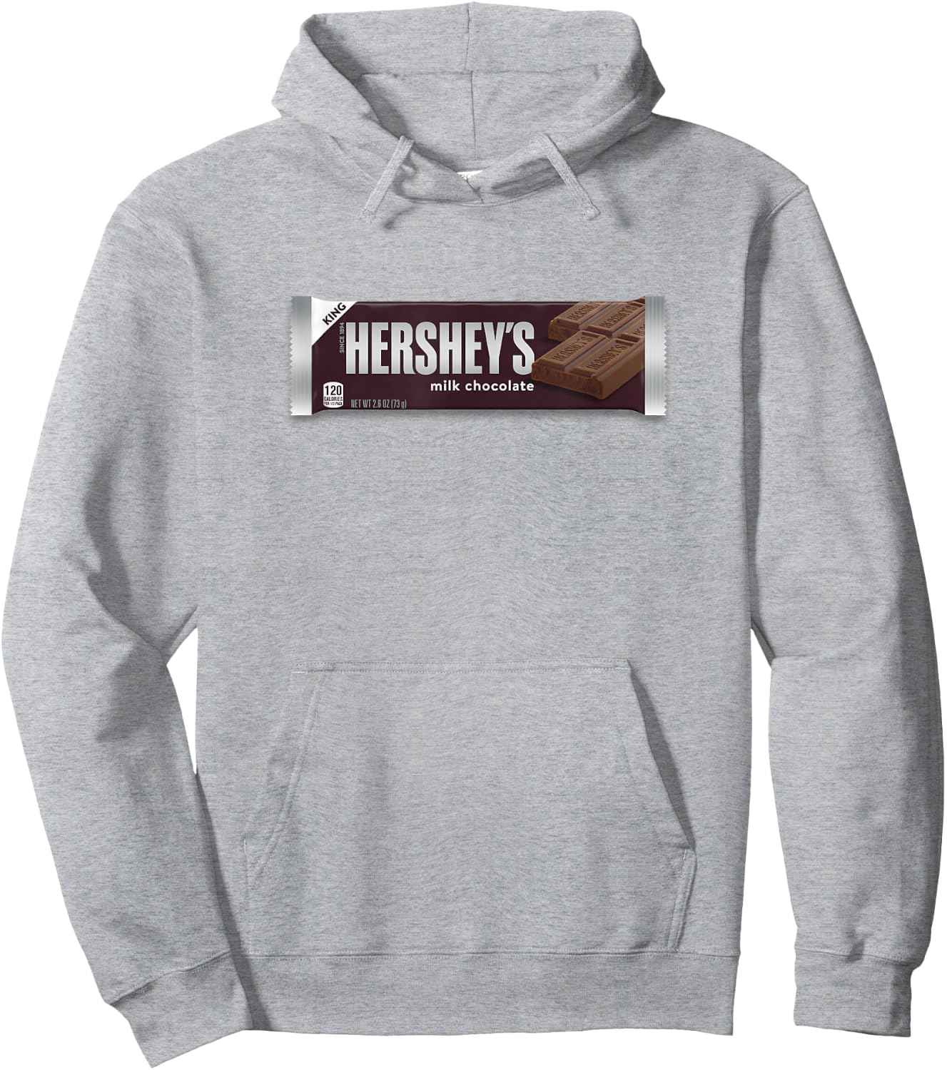 Hershey's King Milk Chocolate Bar Tasty Logo Hoodie - Hoodie | Ash