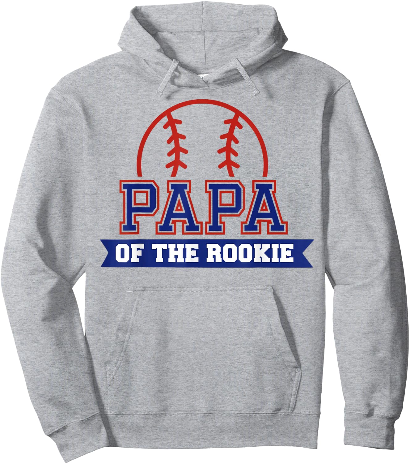 Papa of Rookie 1st Birthday Baseball Theme Matching Party Hoodie - Hoodie | Ash
