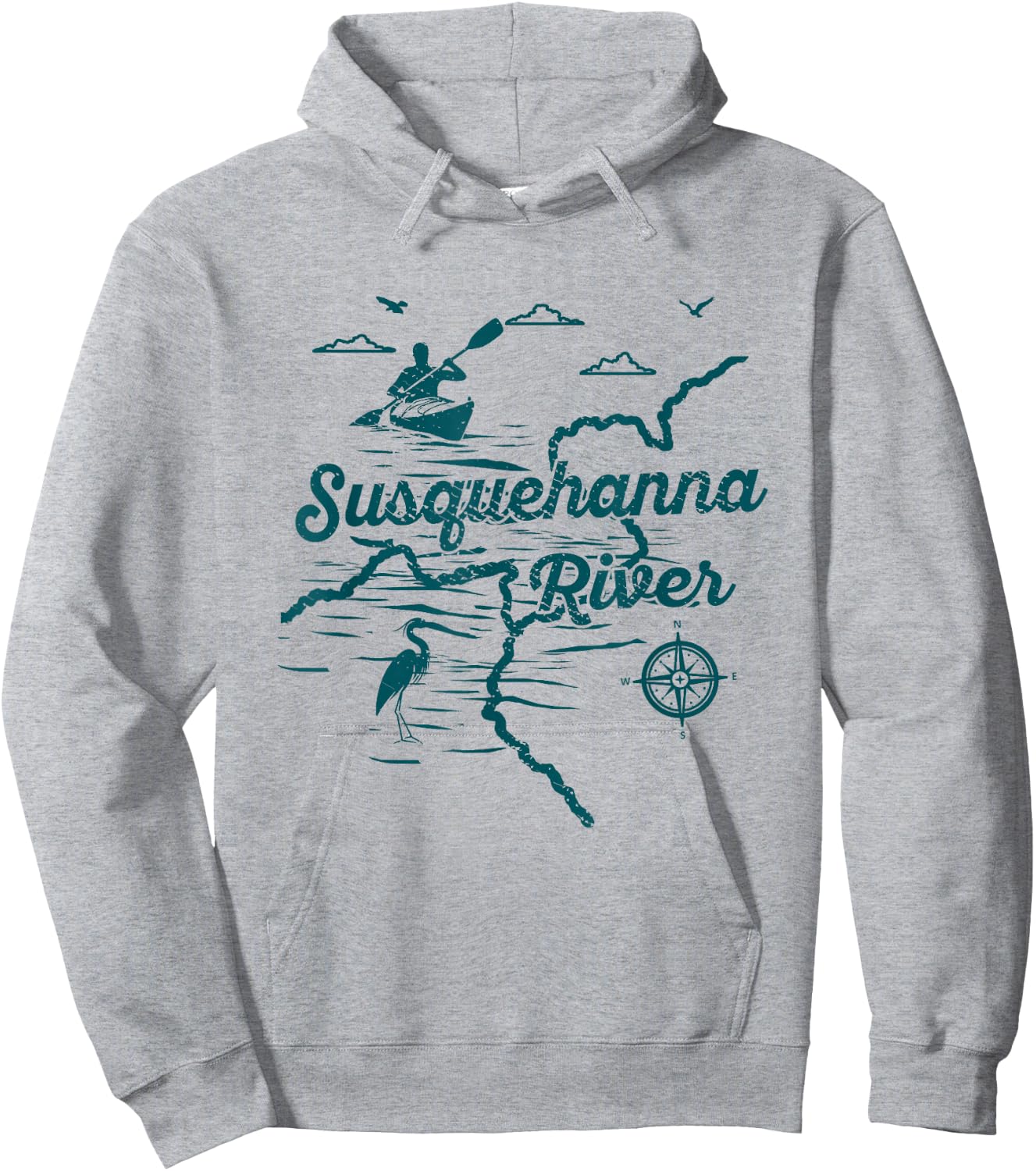Susquehanna River Nature Lover Kayaking Pennsylvania Kayaker Hoodie - Hoodie | Ash