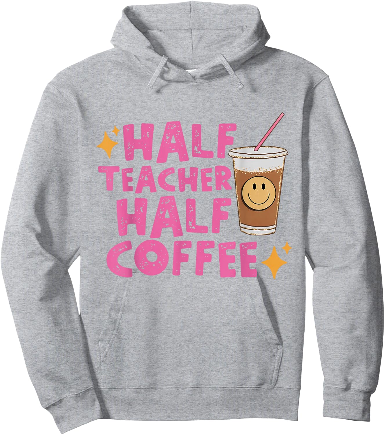 Half Teacher Half Coffee Teacher Shirt Coffee Teach Repeat Hoodie - Hoodie | Ash