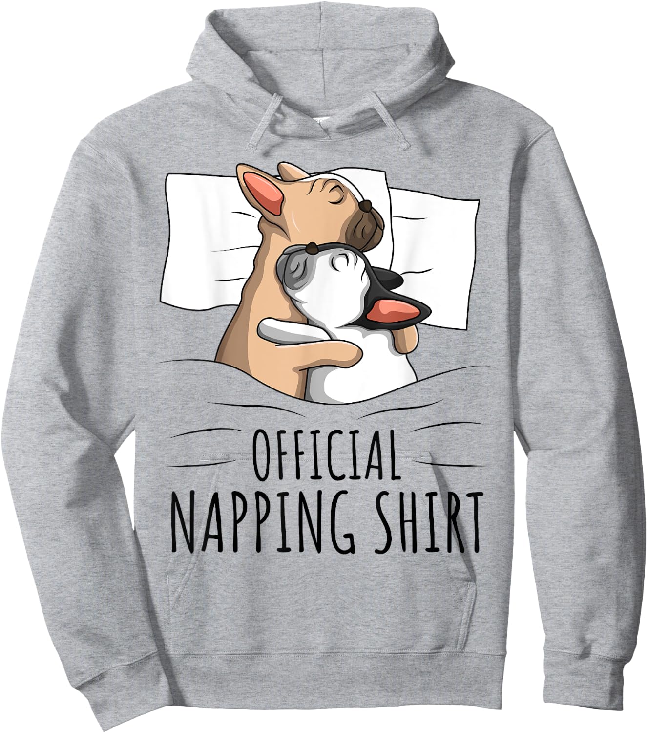 Sleeping French Bulldog Dog Official Napping Hoodie - Hoodie | Ash