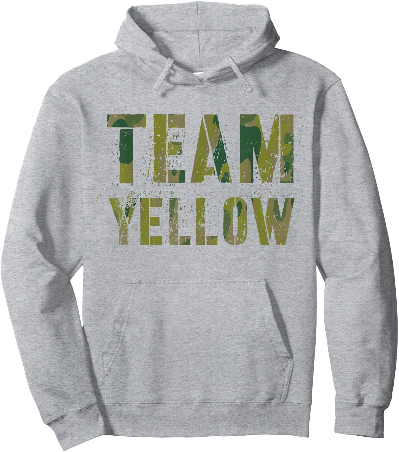 Vintage TEAM YELLOW Camo Crew Summer Camp War Game Squad Hoodie - Hoodie | Ash