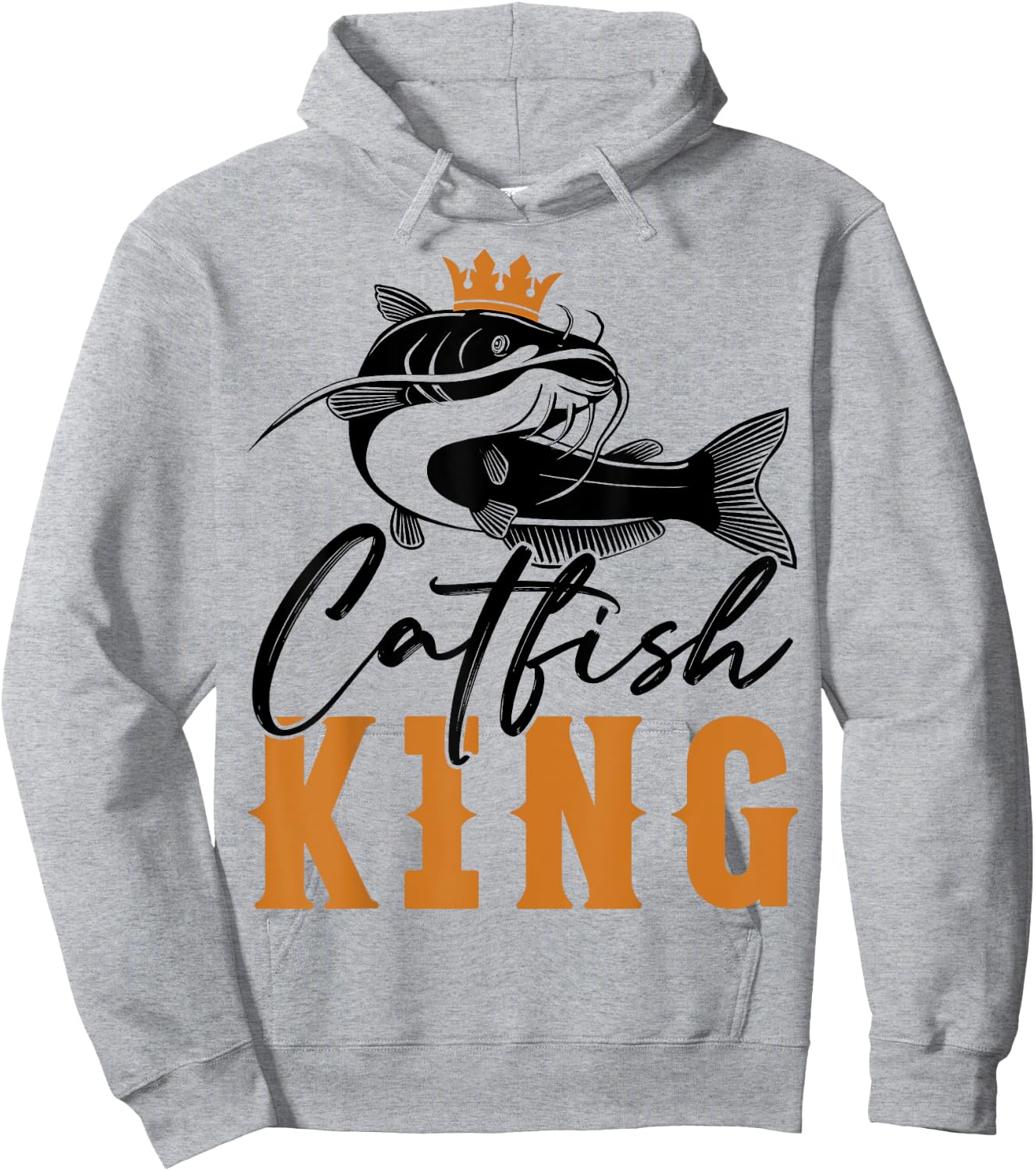 Catfish King Design Funny Fishing Trophy Gift Hoodie - Hoodie | Ash