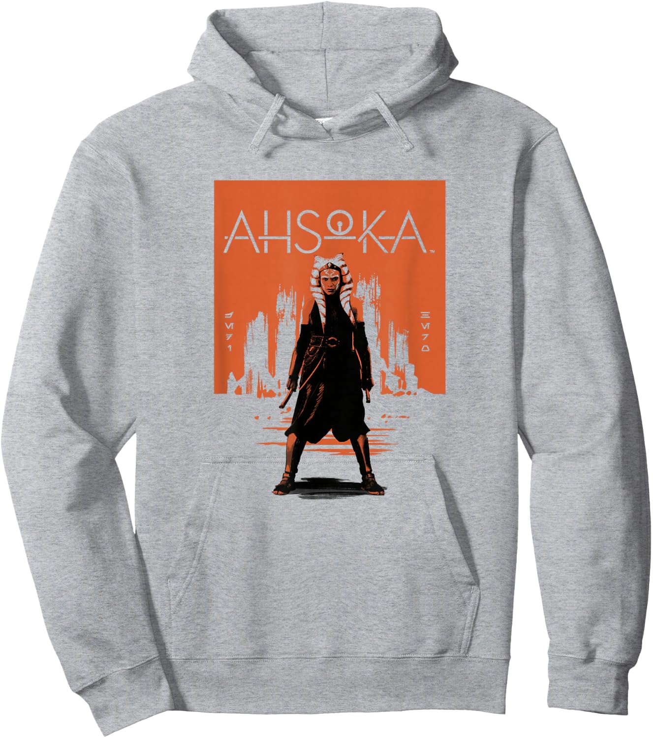 Star Wars: Ahsoka Full Body City Stencil Portrait Hoodie - Hoodie | Ash