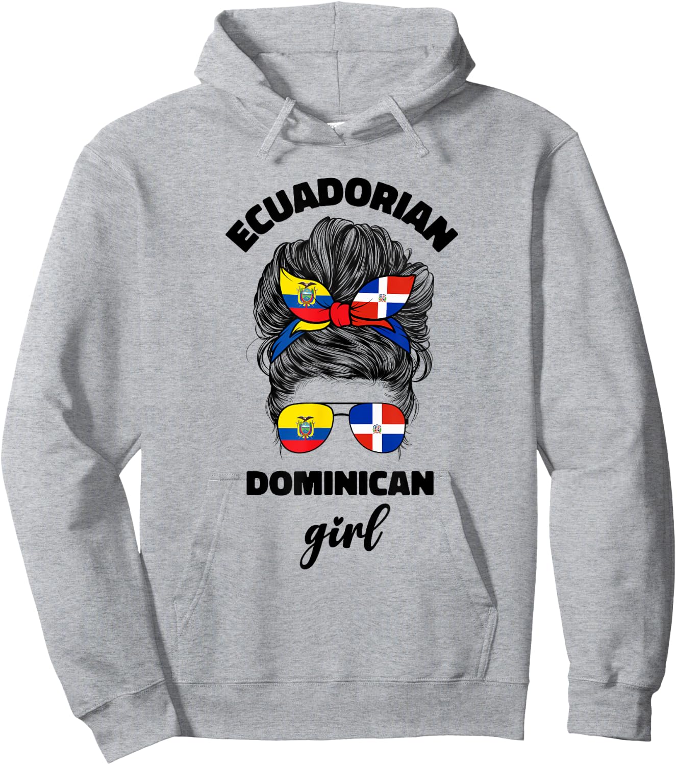 Half Dominican And Ecuadorian Ecuador Flag Girl Women Mix Hoodie - Hoodie | Ash