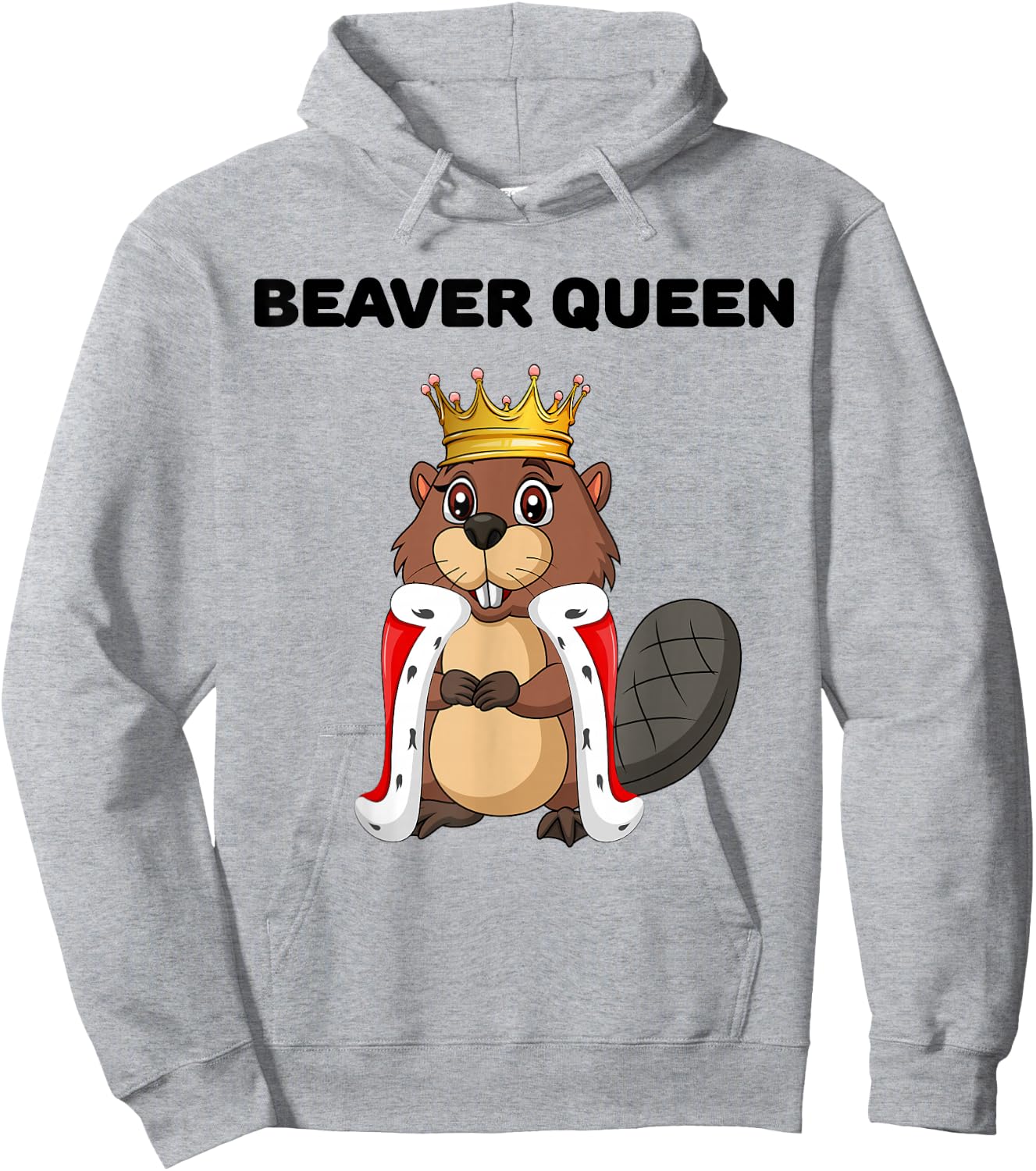 Beaver Queen | Girls Beaver Lover | Beaver Hoodie - Hoodie | Ash