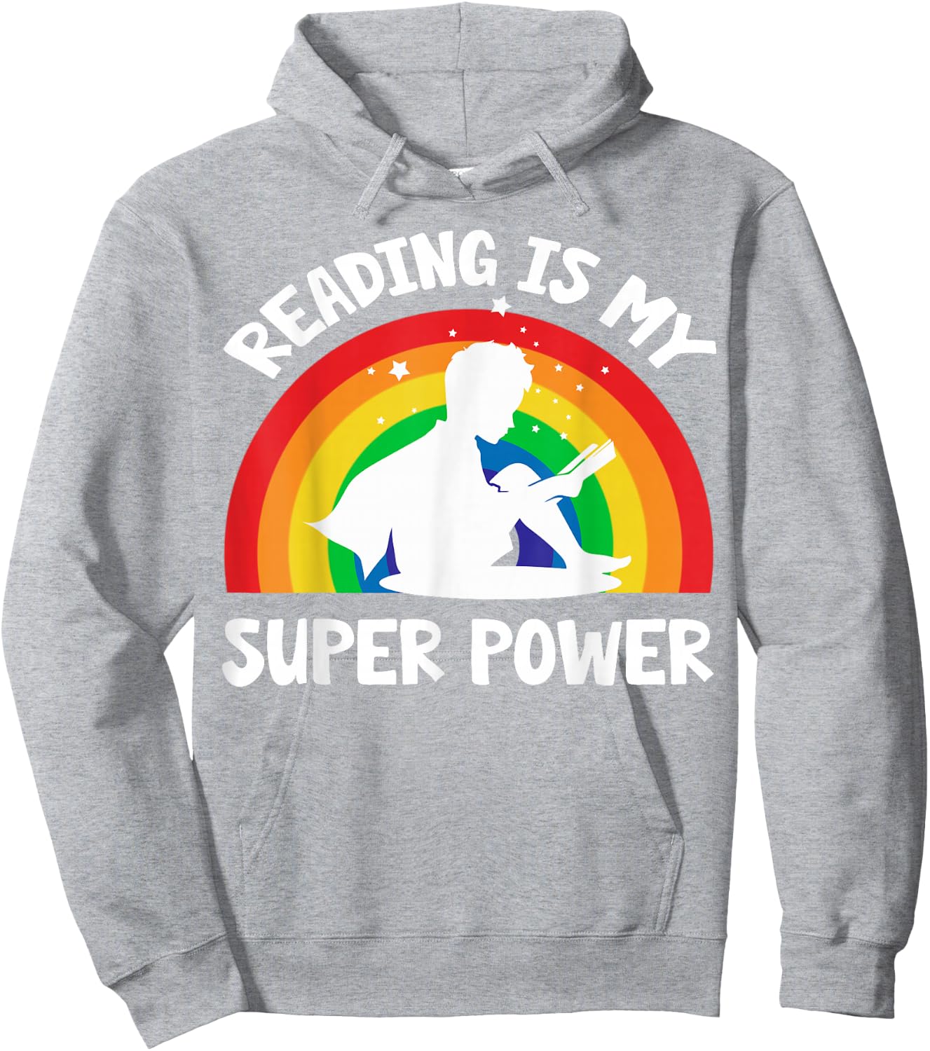 Reading Is My Superpower Book-Shirt Kids Boy Toddler Teacher Hoodie - Hoodie | Ash