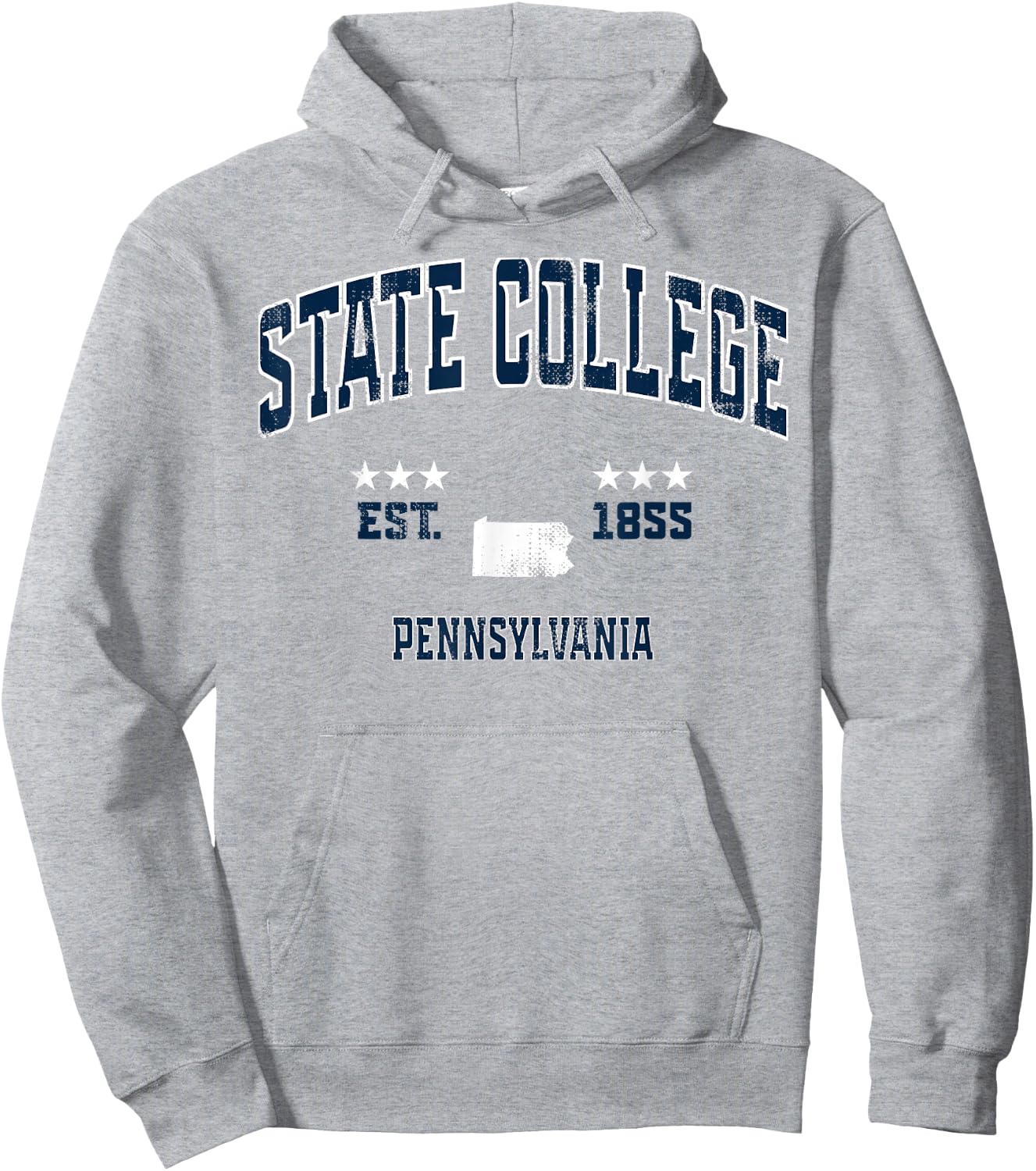 State College Pennsylvania PA Vintage Athletic Navy Sports Hoodie - Hoodie | Ash
