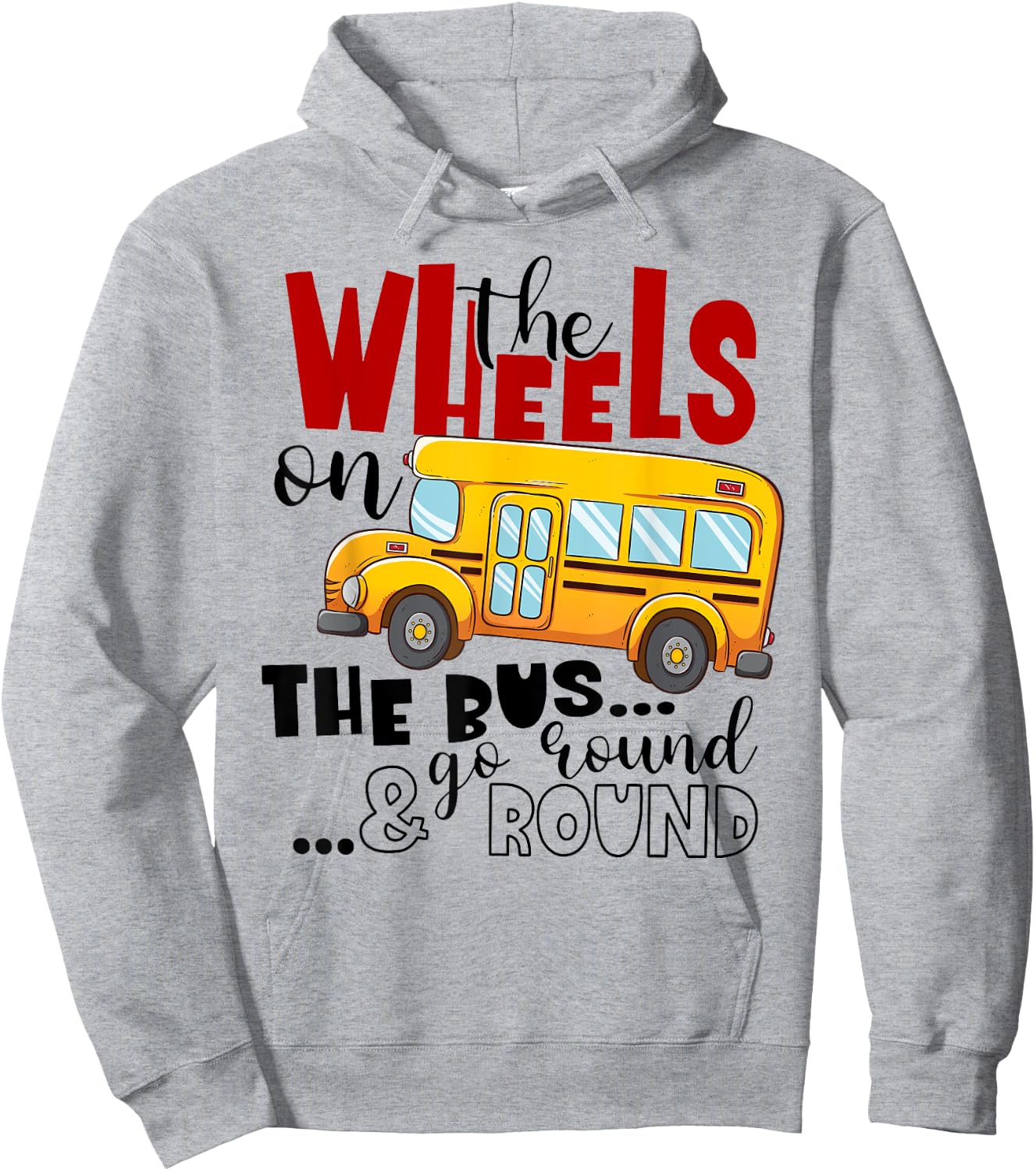 Back To School Funny The WHEELS On The BUS Toddler Kids Boys Hoodie - Hoodie | Ash