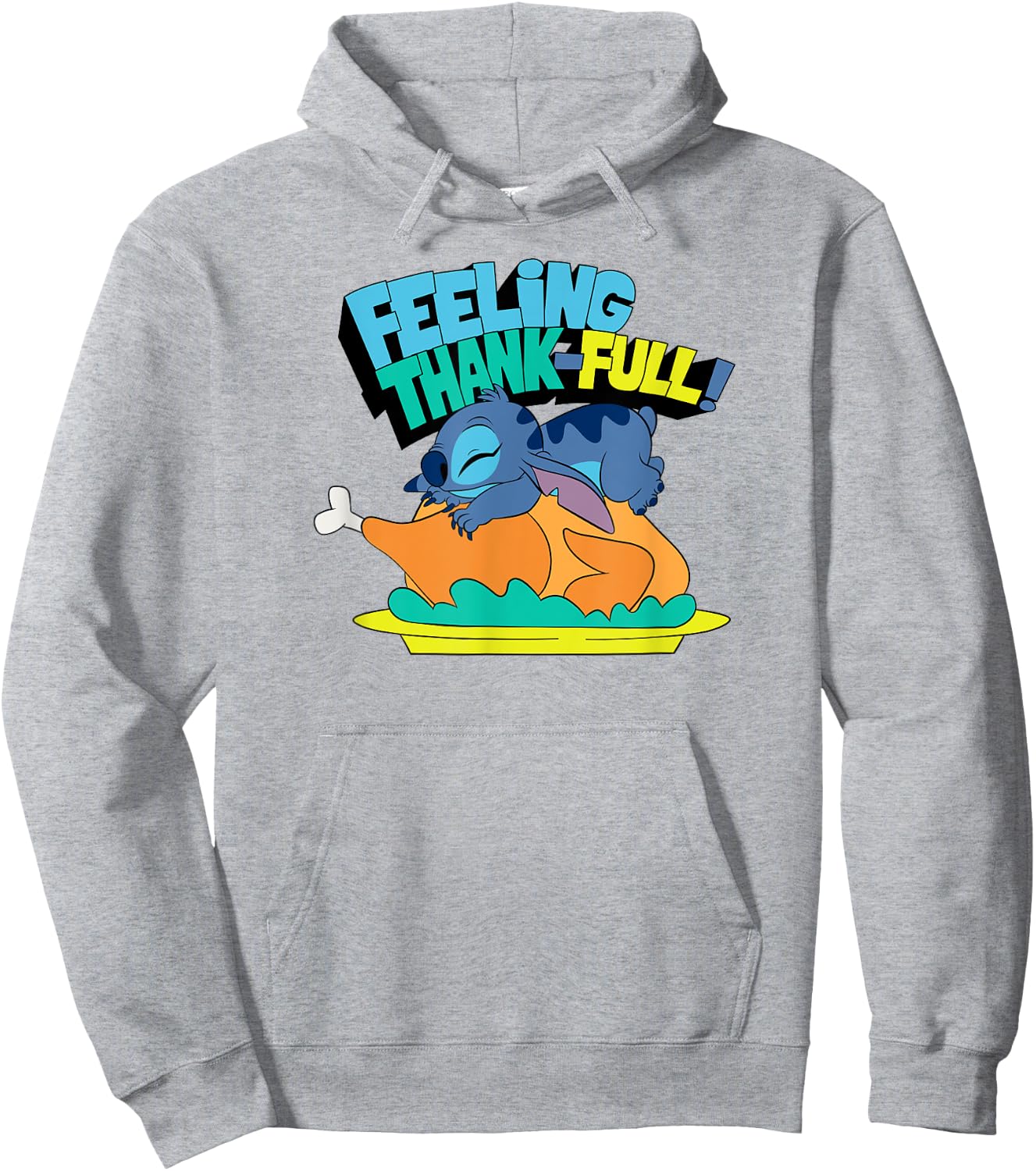 Amazon Essentials Stitch Thanksgiving Turkey Feeling Thank-full Hoodie - Hoodie | Ash