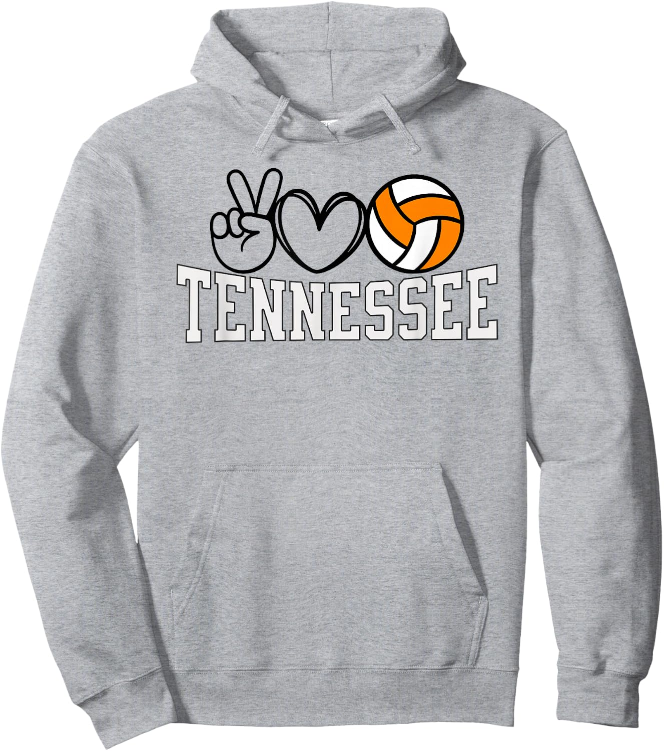 Tennessee Volunteer State Volleyball | Peace Love Volleyball Hoodie - Hoodie | Ash
