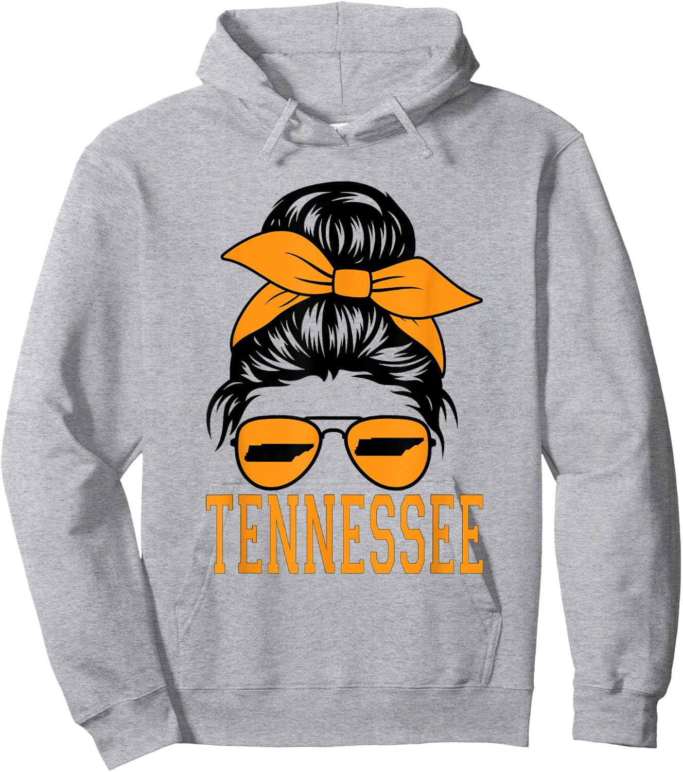 Tennessee State Women Tennessee Game Day Messy Bun TN Hoodie - Hoodie | Ash