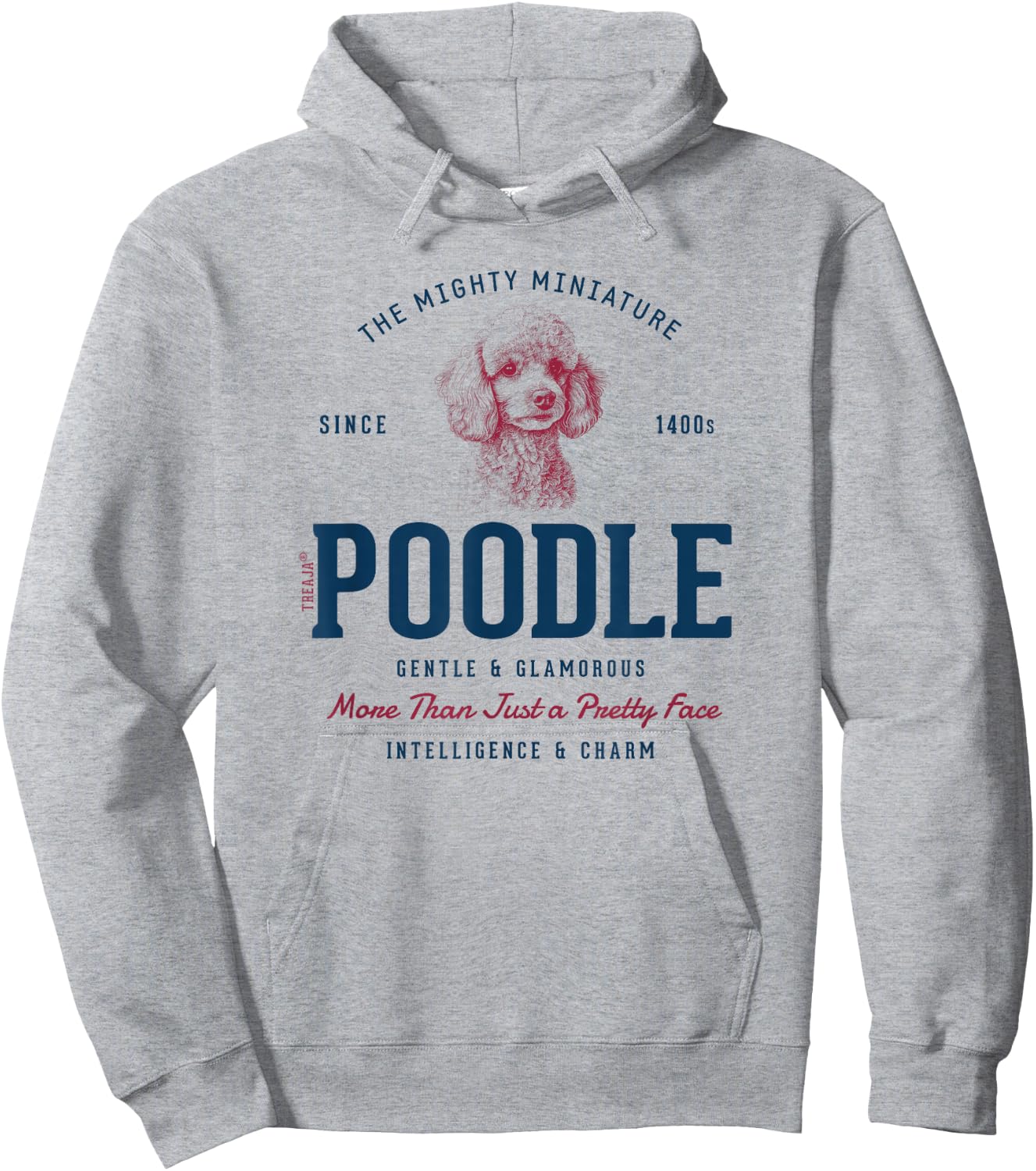 Retro Styled Vintage Miniature Poodle Hoodie - Hoodie | Ash