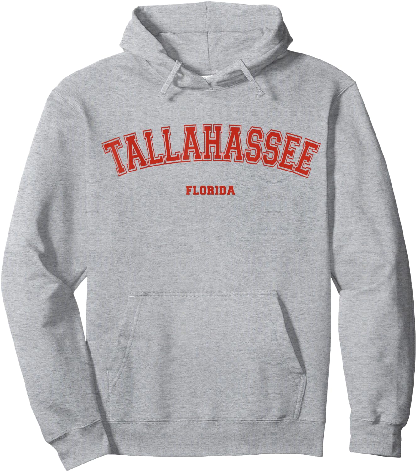 Tallahassee Florida FL Red Letter Graphic on Tallahassee Hoodie - Hoodie | Ash